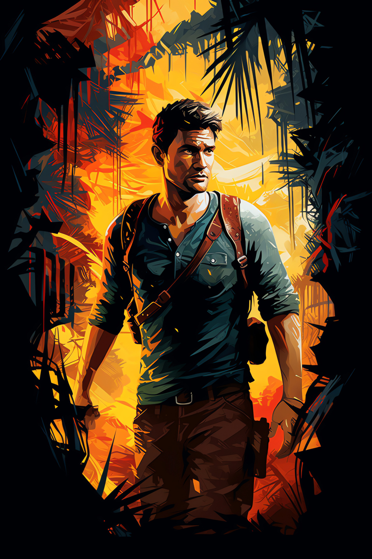 Nathan Drake, Adventure game protagonist, Action-adventure hero, Exploration gear, Uncharted series, HD Phone Wallpaper