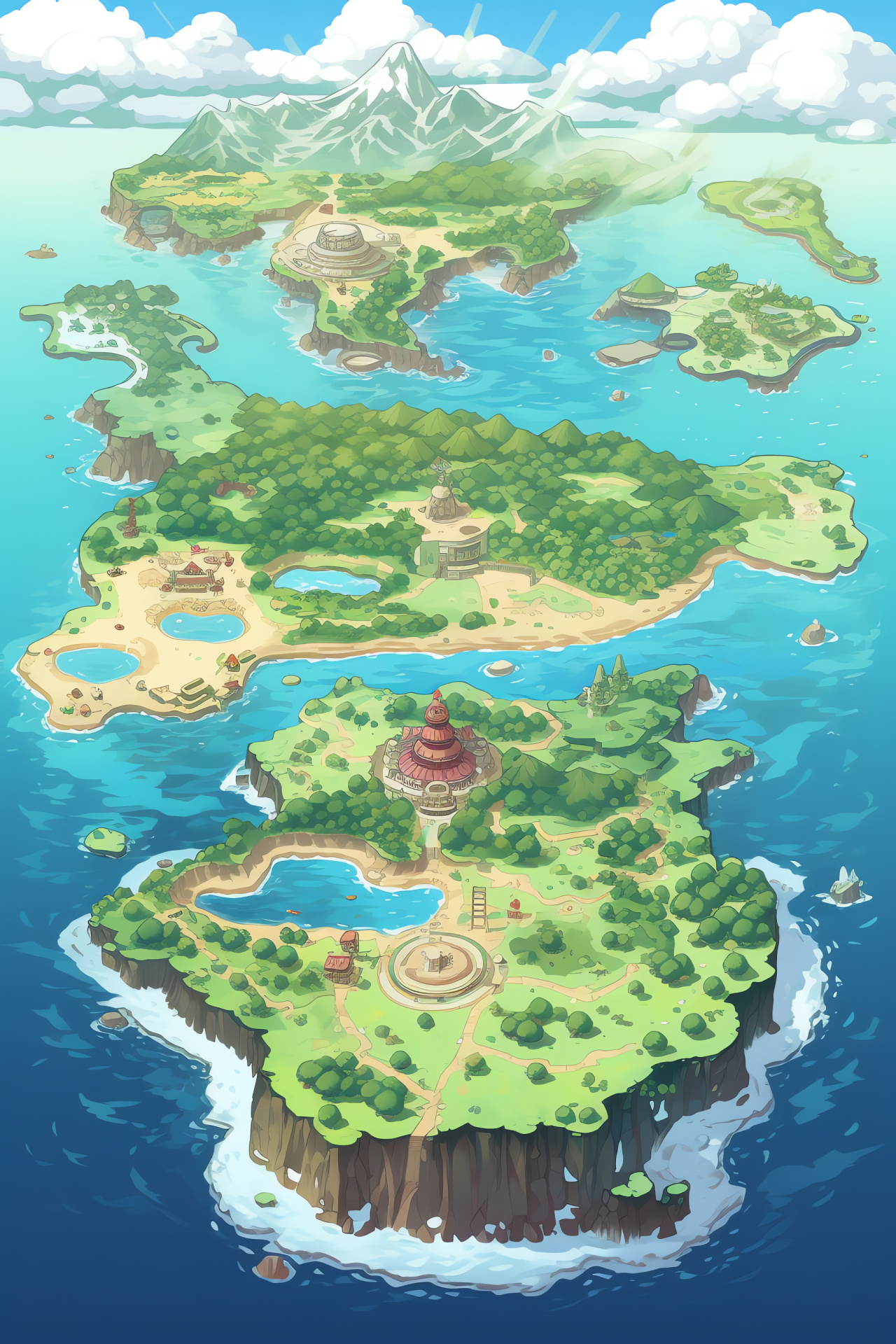 Gameboy title screen, Seventh generation journey, Pokemon Sun/Moon, Exotic isle adventure, Lush archipelago theme, HD Phone Wallpaper