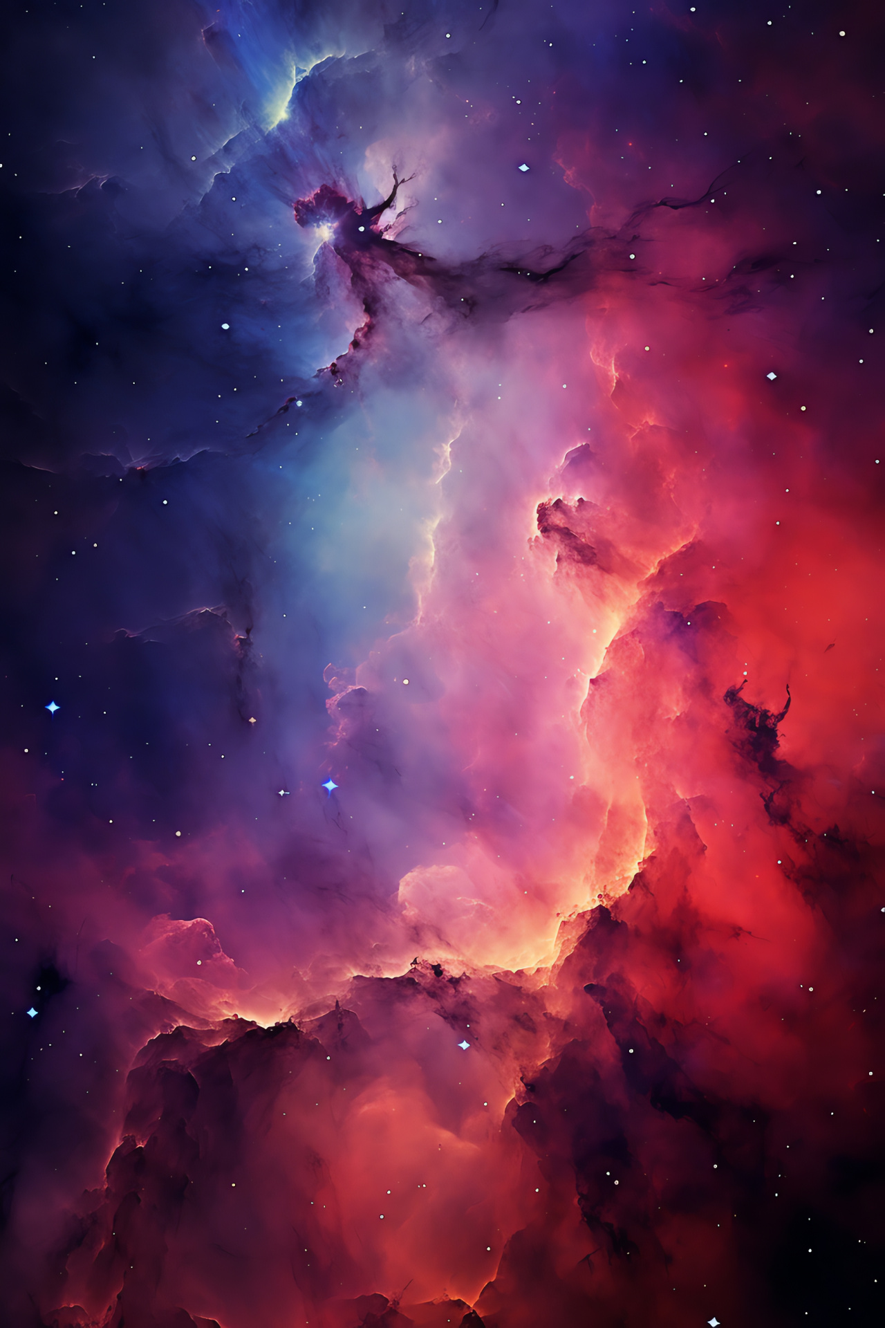 North America Nebula resemblance, Cygnus constellation feature, gaseous clouds, American shape, rich crimson, HD Phone Wallpaper