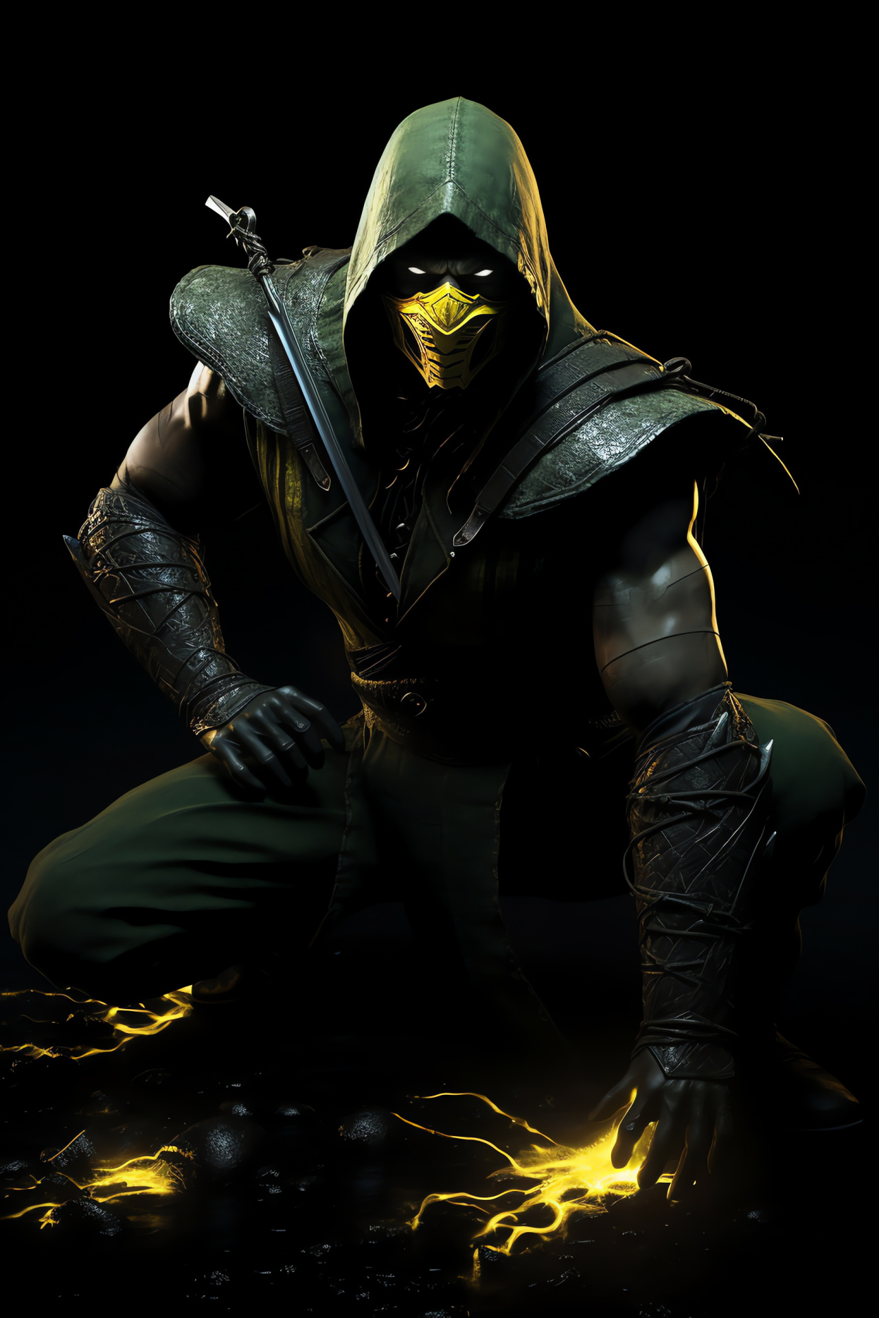 Reptile character, Mortal Kombat series, Lethal assassin fighter, Scaled green skin, Combat game, HD Phone Wallpaper