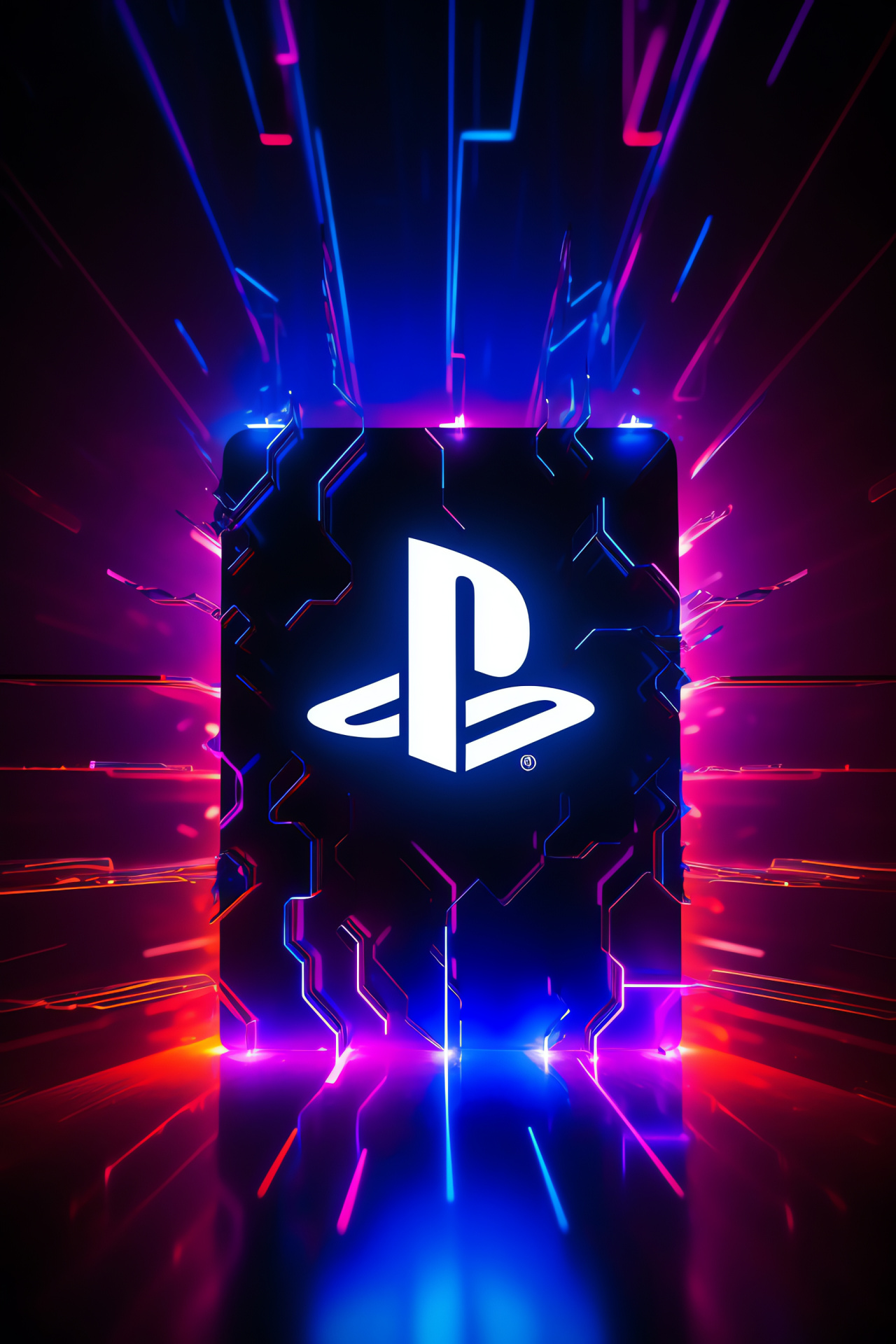 Sony PS4 logo, Magnetic field, Luscious blue, Rich magenta hue, HD Phone Image