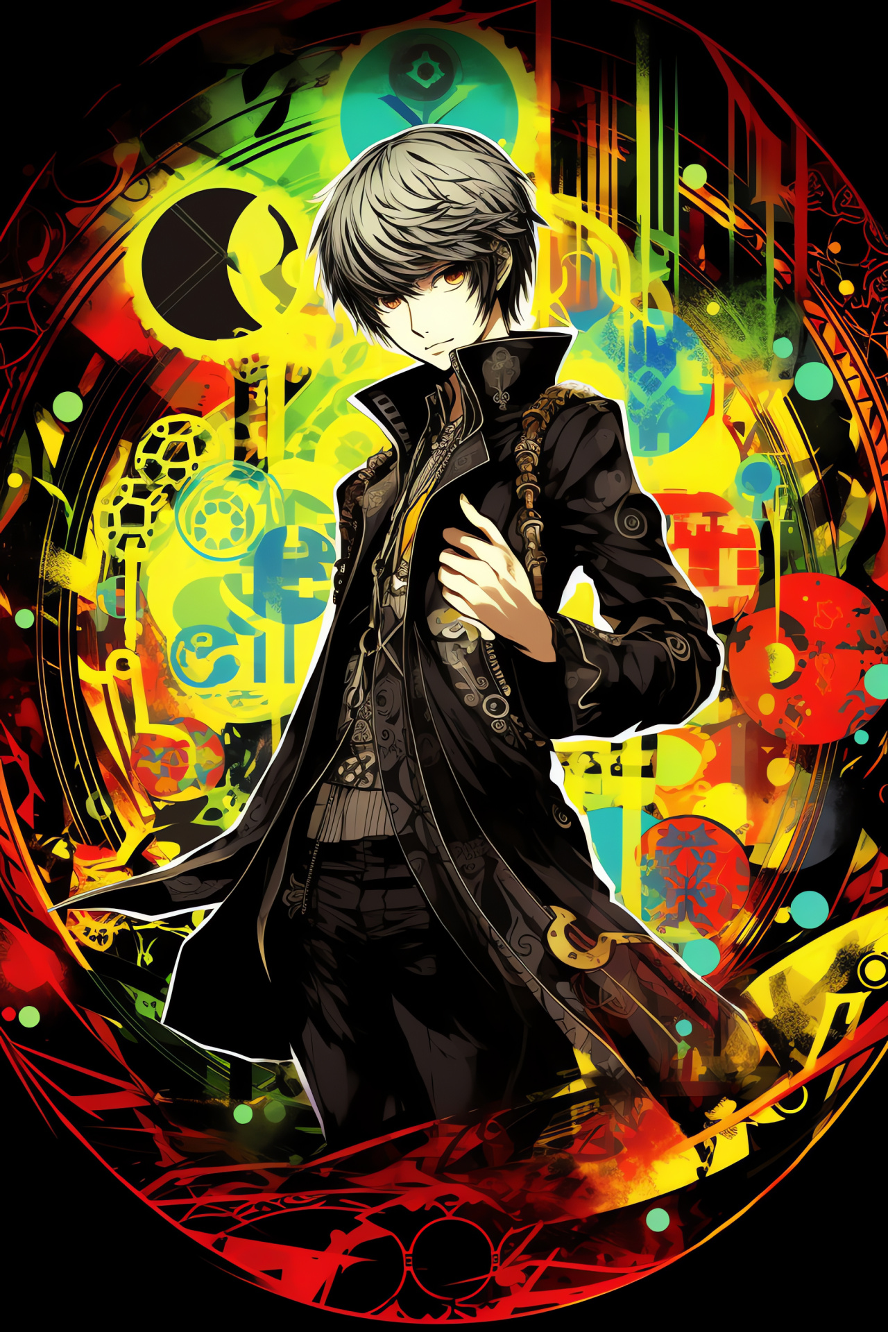 Main character, Persona 4 story, Card symbolism, Luminous hues, Urban fantasy genre , HD Phone Image