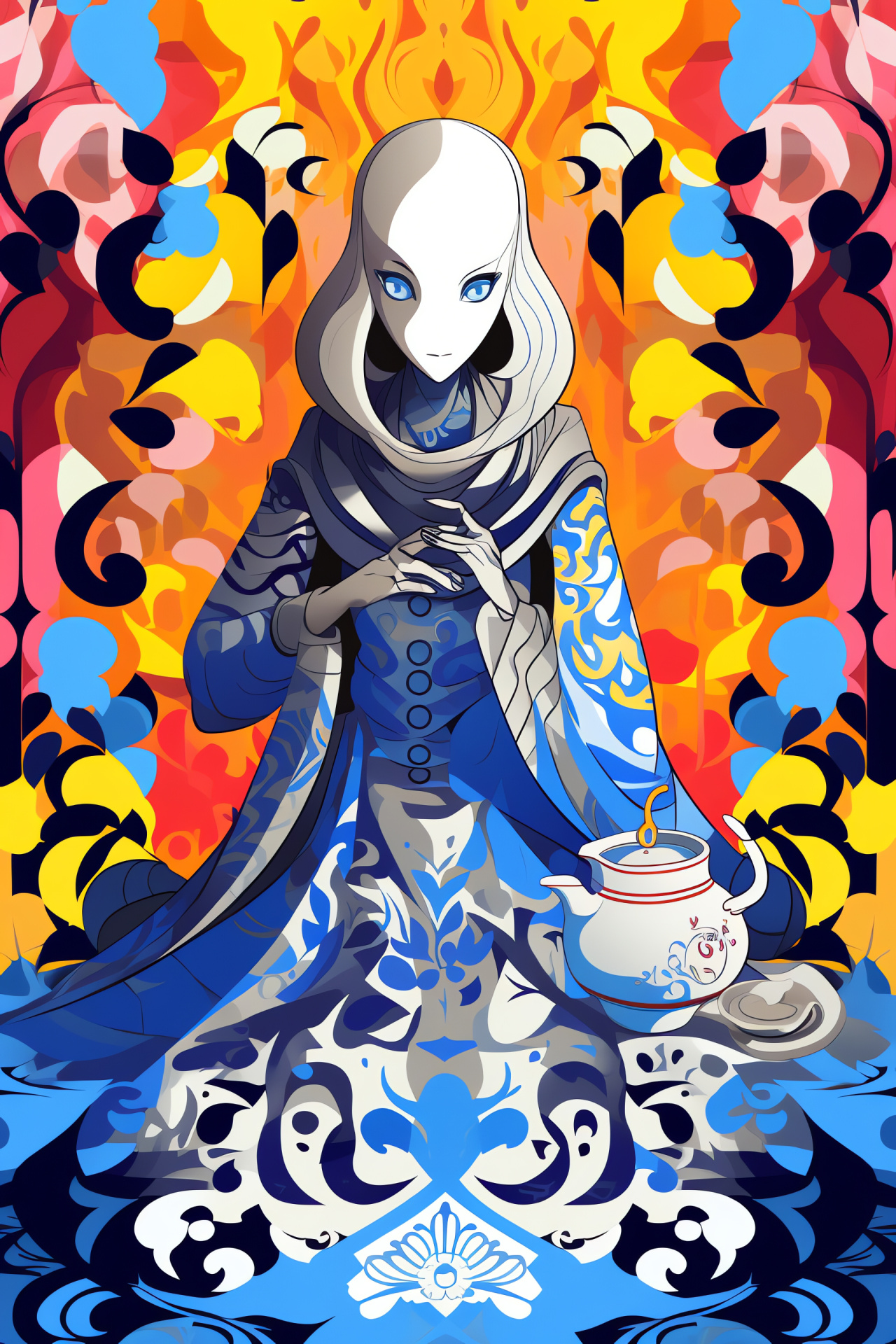 Undertale Game Toriel, Abstract Interpretation, Geometric Illustration, Fantasy Gaming, Character Design, HD Phone Image