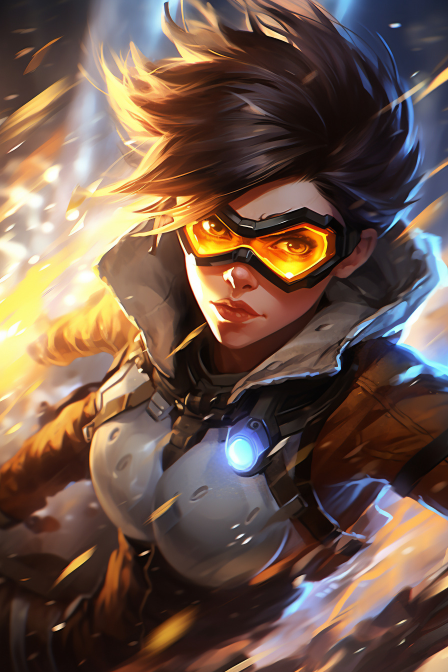 Tracer, Speedster, Overwatch hero, Chronal accelerator, Dynamic combatant, HD Phone Wallpaper