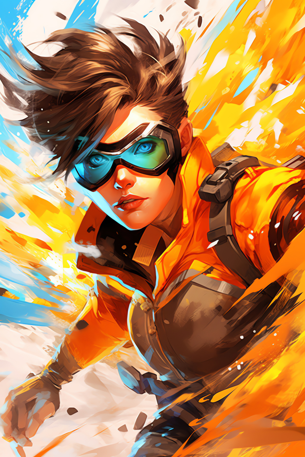 Overwatch game Tracer, Combat pro, Objective escort, Strategic map Gibraltar, Cliffside scenery, HD Phone Wallpaper