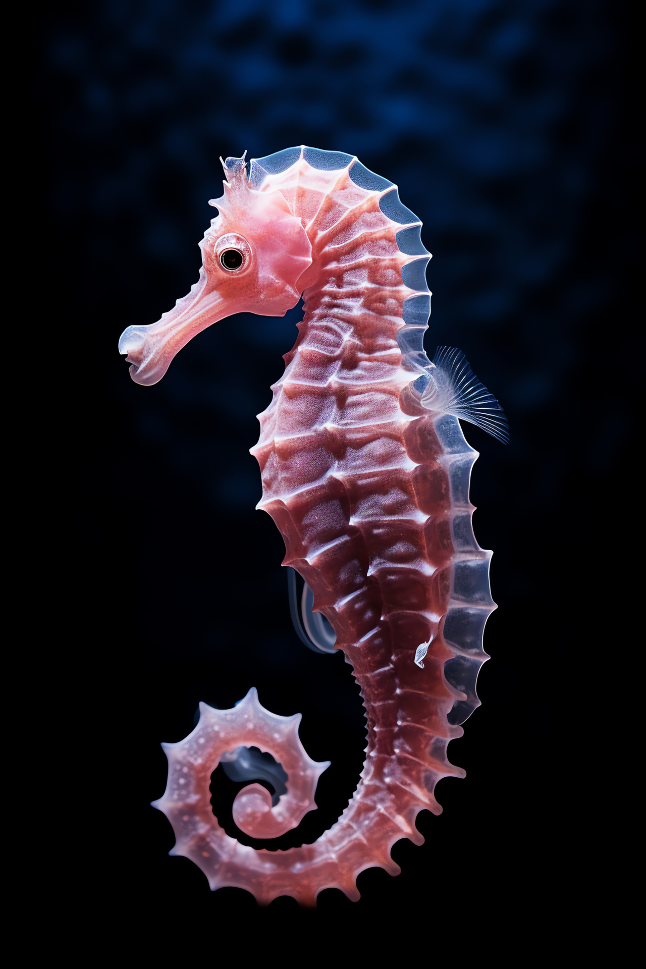 Delicate Sea Horse, Aquatic equine, Oceanic creature, Coral reef resident, Marine life specimen, HD Phone Image