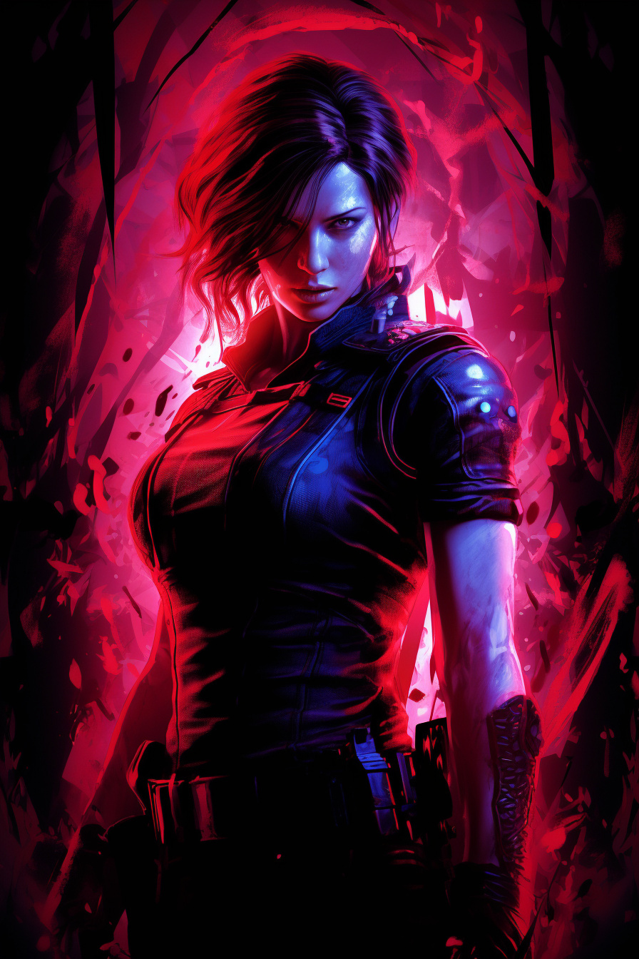 Claire Redfield, Action stance, Tactical gear, Heroine agility, Resident Evil sequence, HD Phone Image