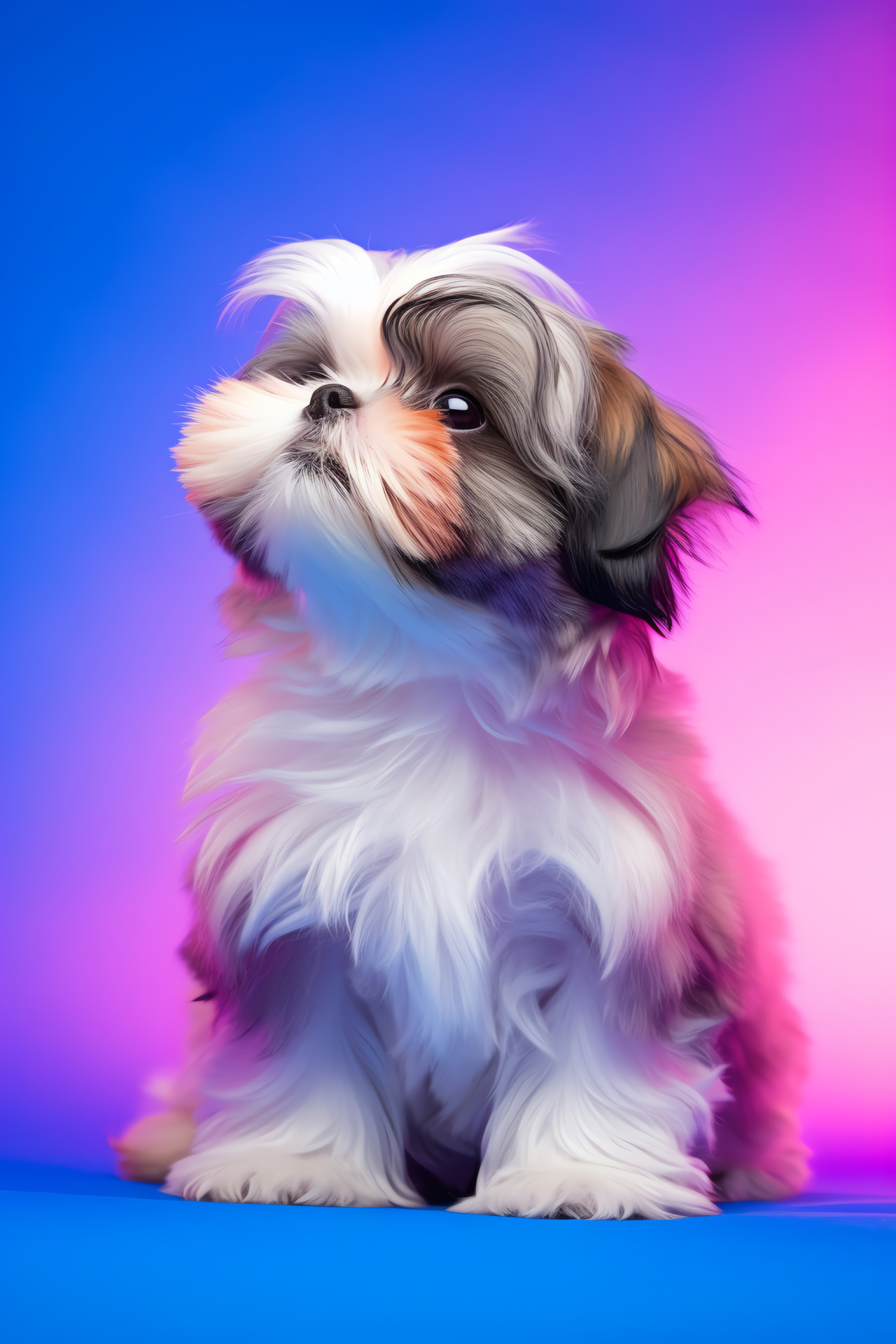 Shih Tzu pups, Oriental breed, Toy dog lineage, Decorative fur, Regal pet, HD Phone Wallpaper