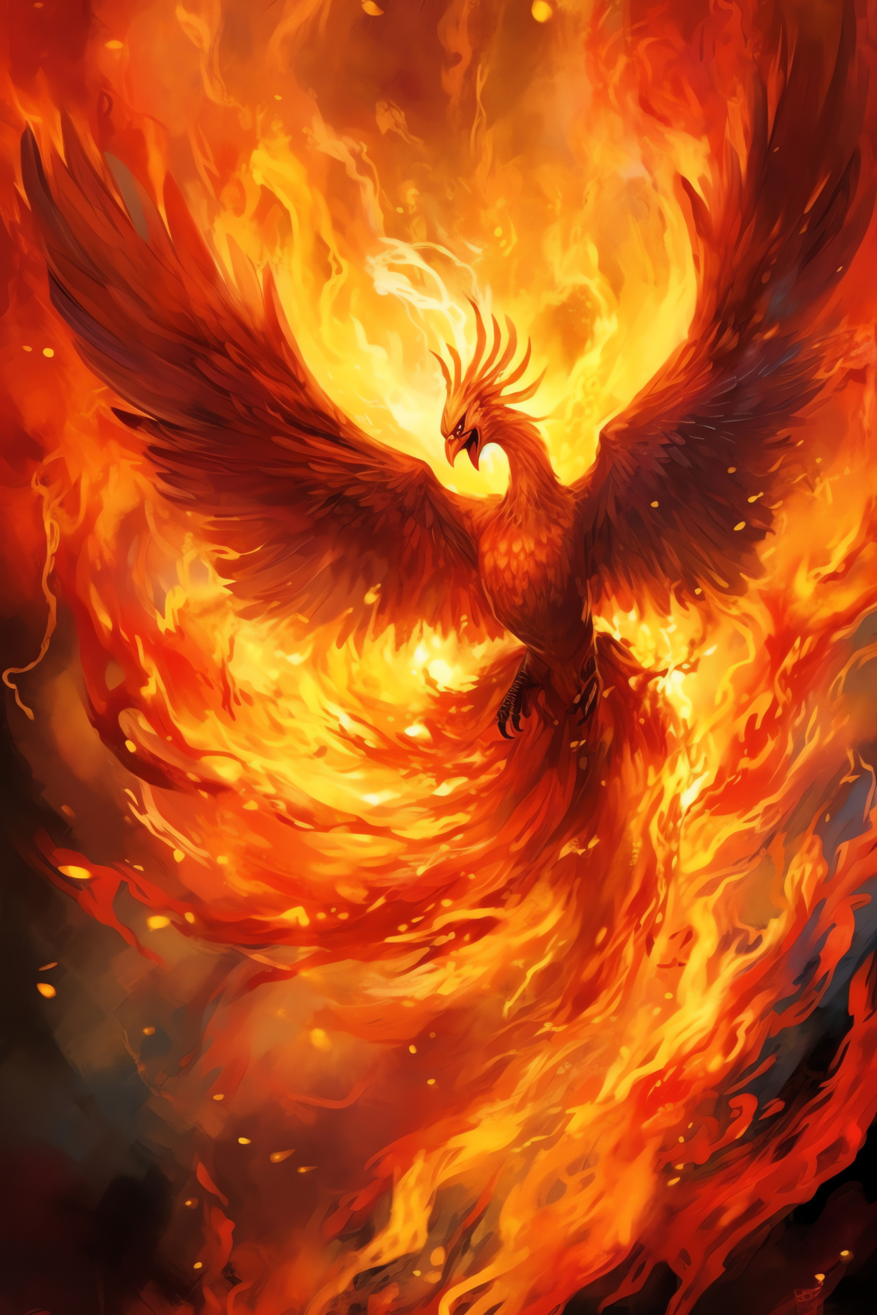 Legendary Pokemon Moltres, Fire Red version, Pyro fantasy, Ash spreader, Game mythology, HD Phone Image