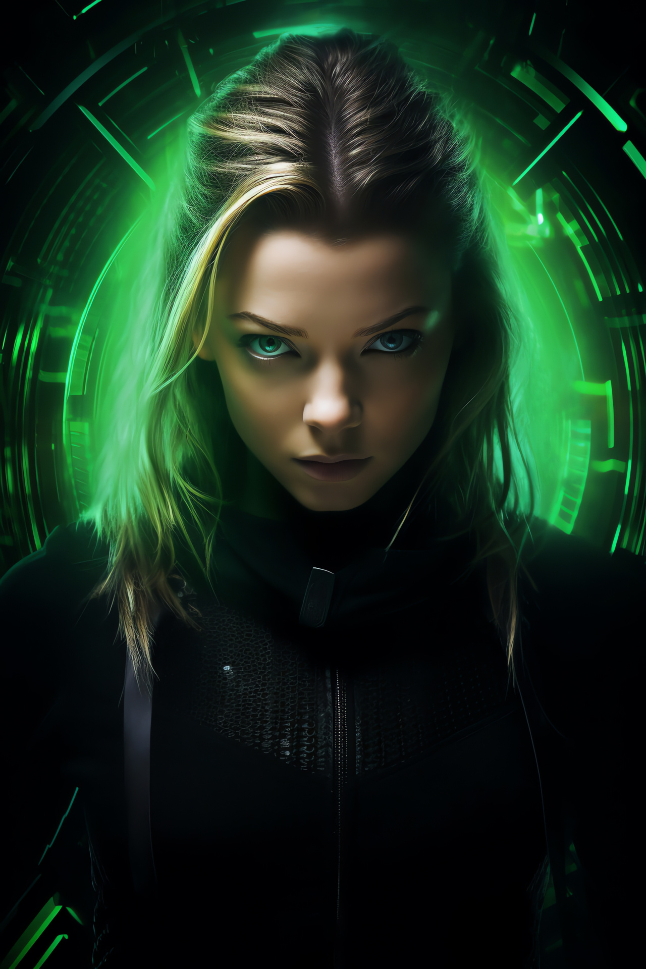 Natalie Dormer as Cressida, Post-apocalyptic warrior, Insightful casting, Striking eye color, Buzz cut style, HD Phone Wallpaper