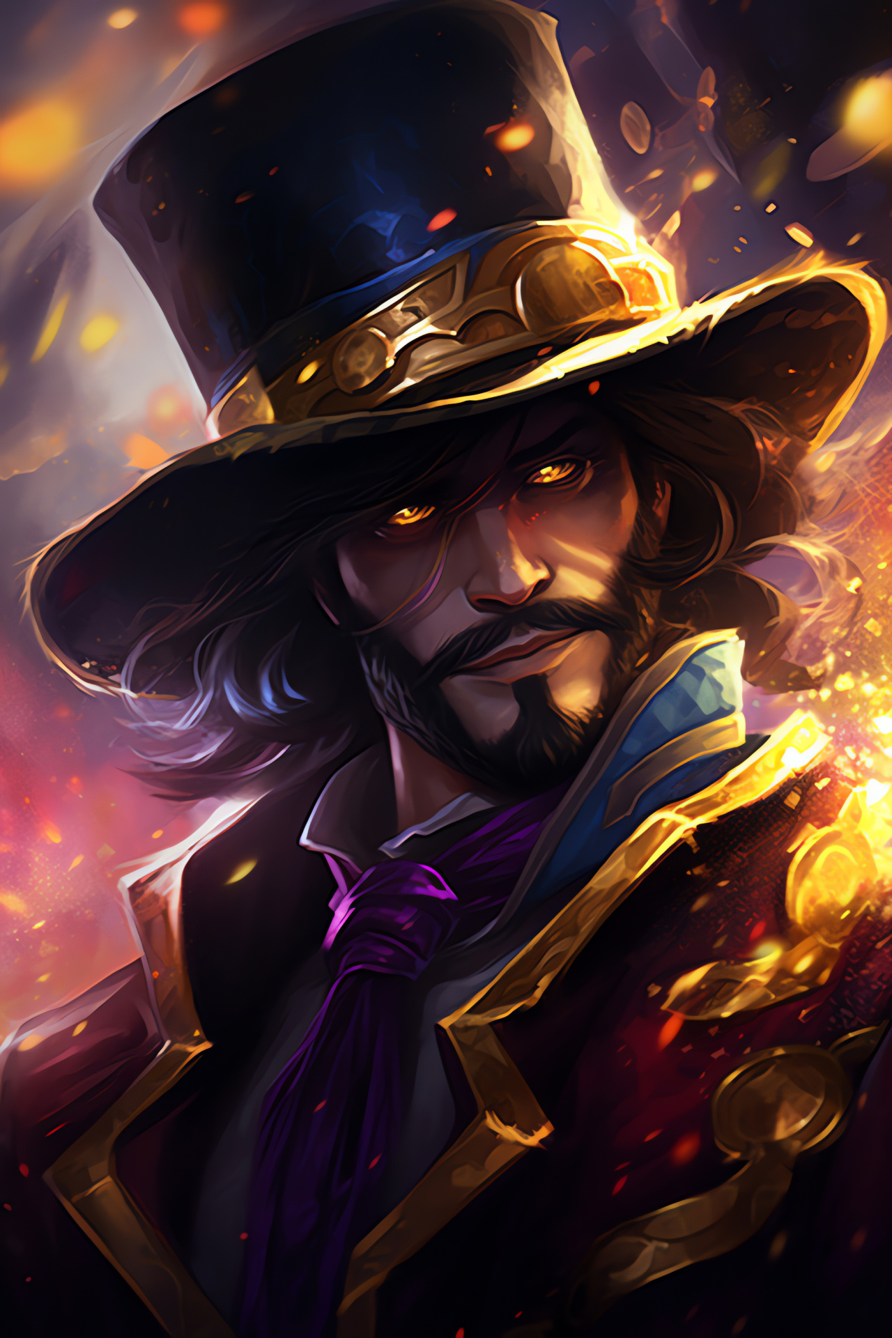 Twisted Fate on Rift, Card tactician, Champion persona, MOBA warfare, Cunning smirk, HD Phone Wallpaper