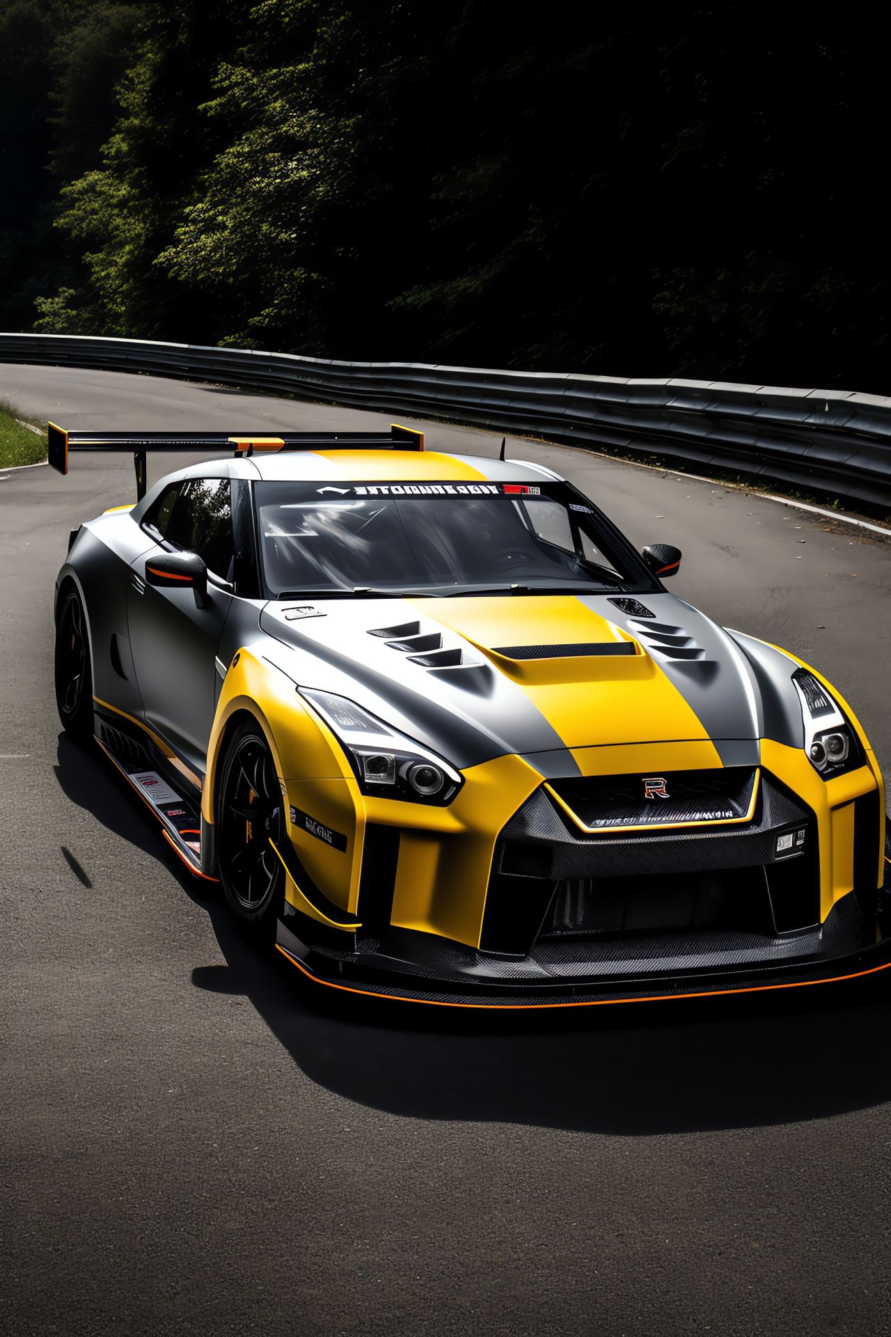 Nissan GTR R35, Anniversary GT-R50, Nrburgring circuitry, Bicolor scheme, Avant-garde automotive, HD Phone Image