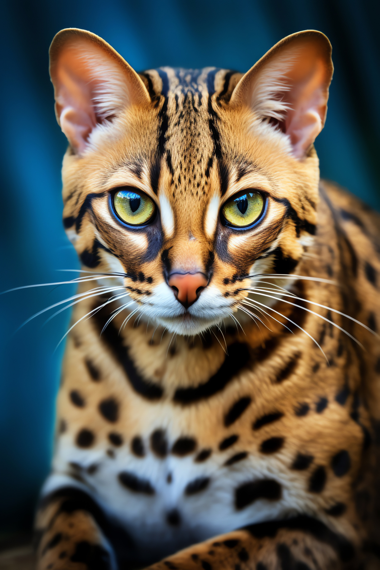 Resting Ocelot, Feline Peace, Captivating Canine, Wilderness Cat, Serene Setting, HD Phone Image