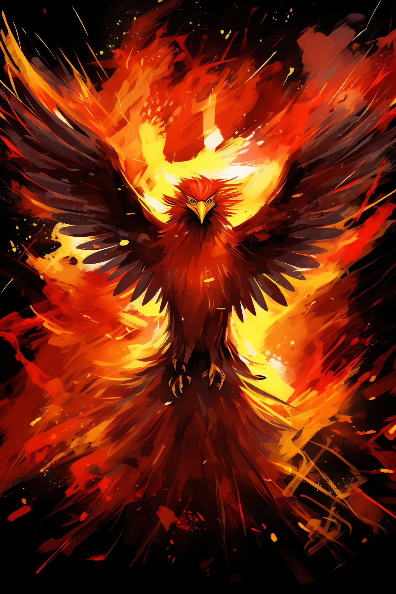 Pokemon Zapdos portrayal, Charged plumage, Focused ocular expression, Dominant stance, Electric discharge, HD Phone Wallpaper