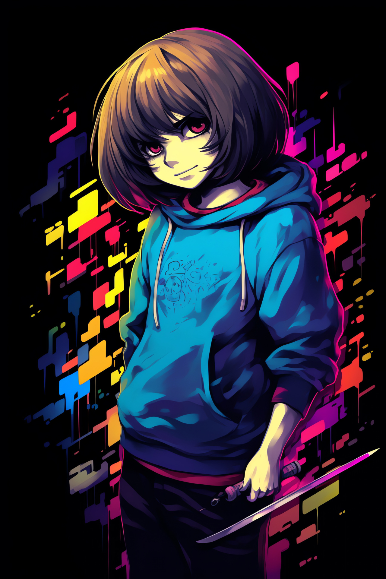 Human child Frisk, Undertale's tale, Green-eyed soul, Intimate gaming moment, Determination theme, HD Phone Wallpaper