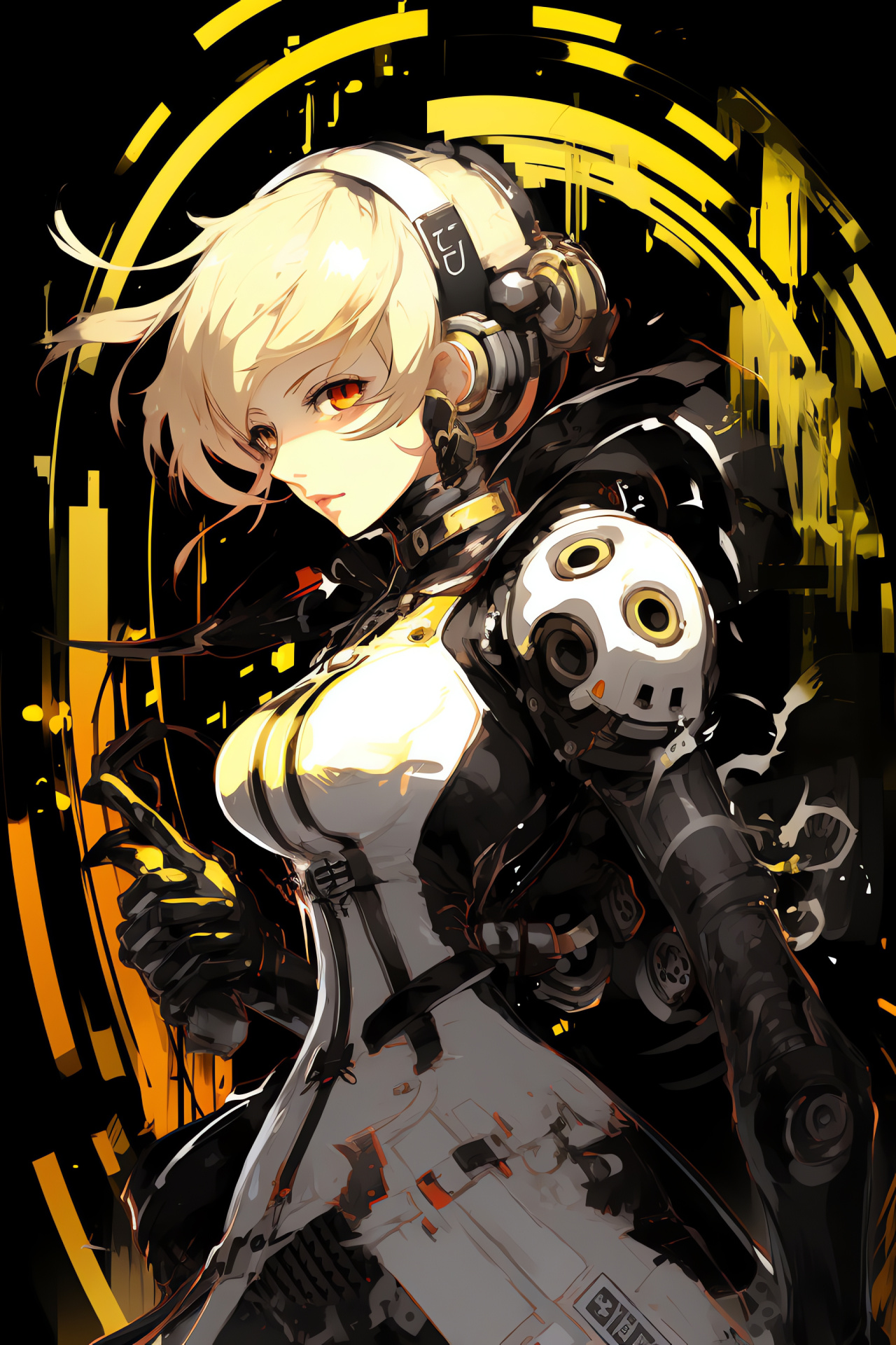 Persona 4 HD gameplay, Aigis in combat, Futuristic weaponry, Android firepower, Tense gaming sequence, HD Phone Image