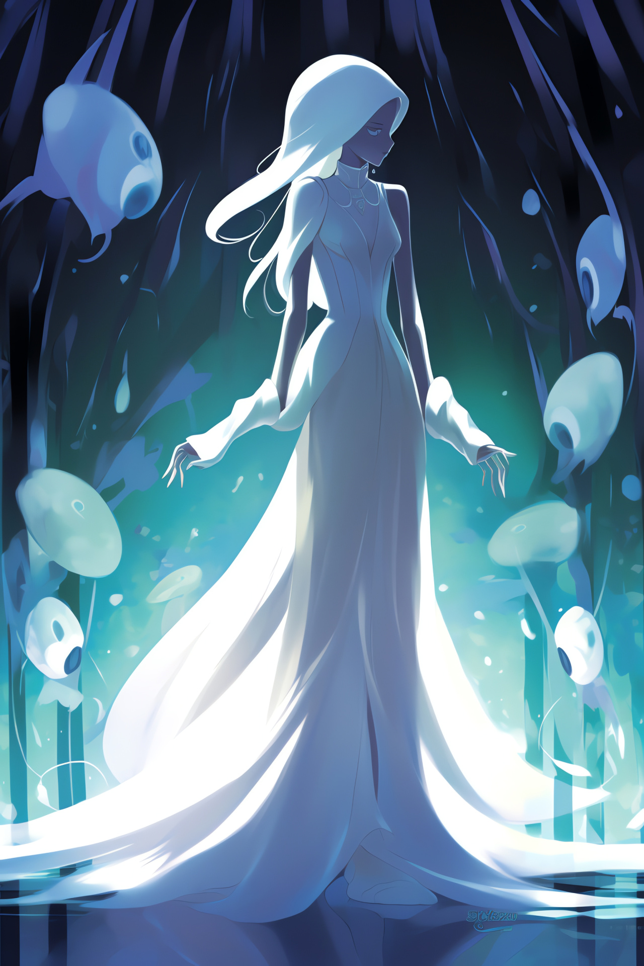 Pokemon White, Dawn individual, Gardevoir entity, Mental shield, Ethereal glow, HD Phone Image