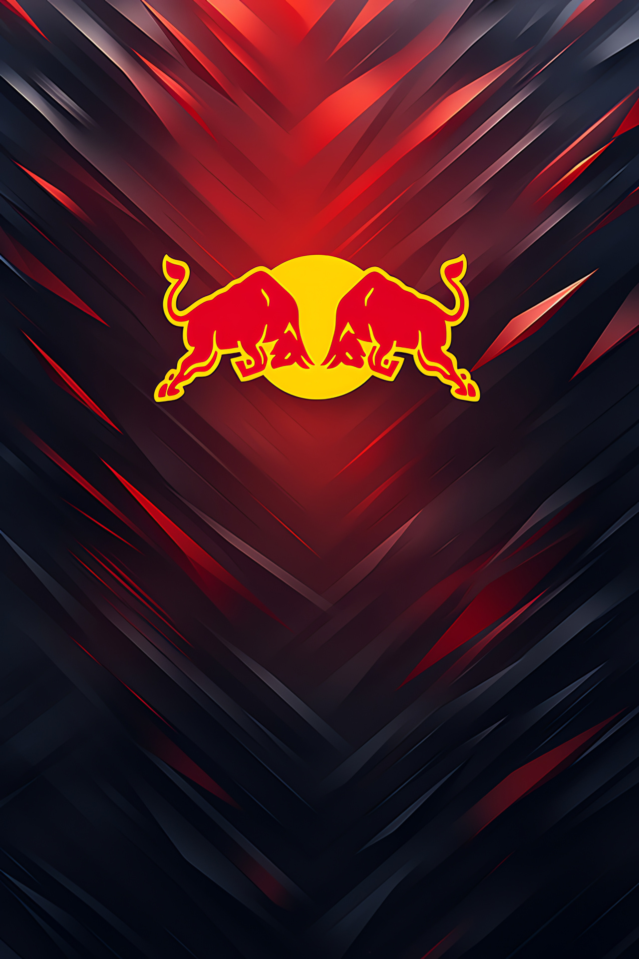 Red Bull graphic, Color squares, Panoramic view, Strength symbol, Action sports, HD Phone Image