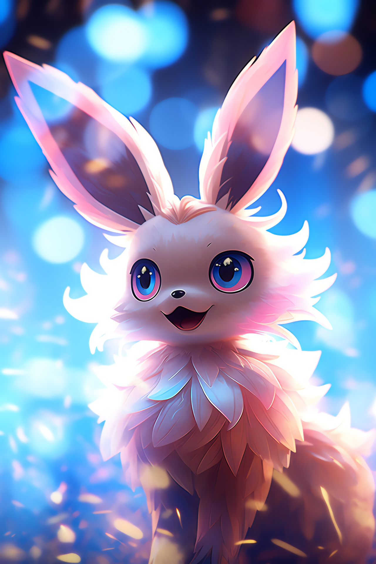 Fairy Pokemon Sylveon, Ribbons adornment, Gaze bewitching, Blush fur tones, Pokmon evolution, HD Phone Wallpaper