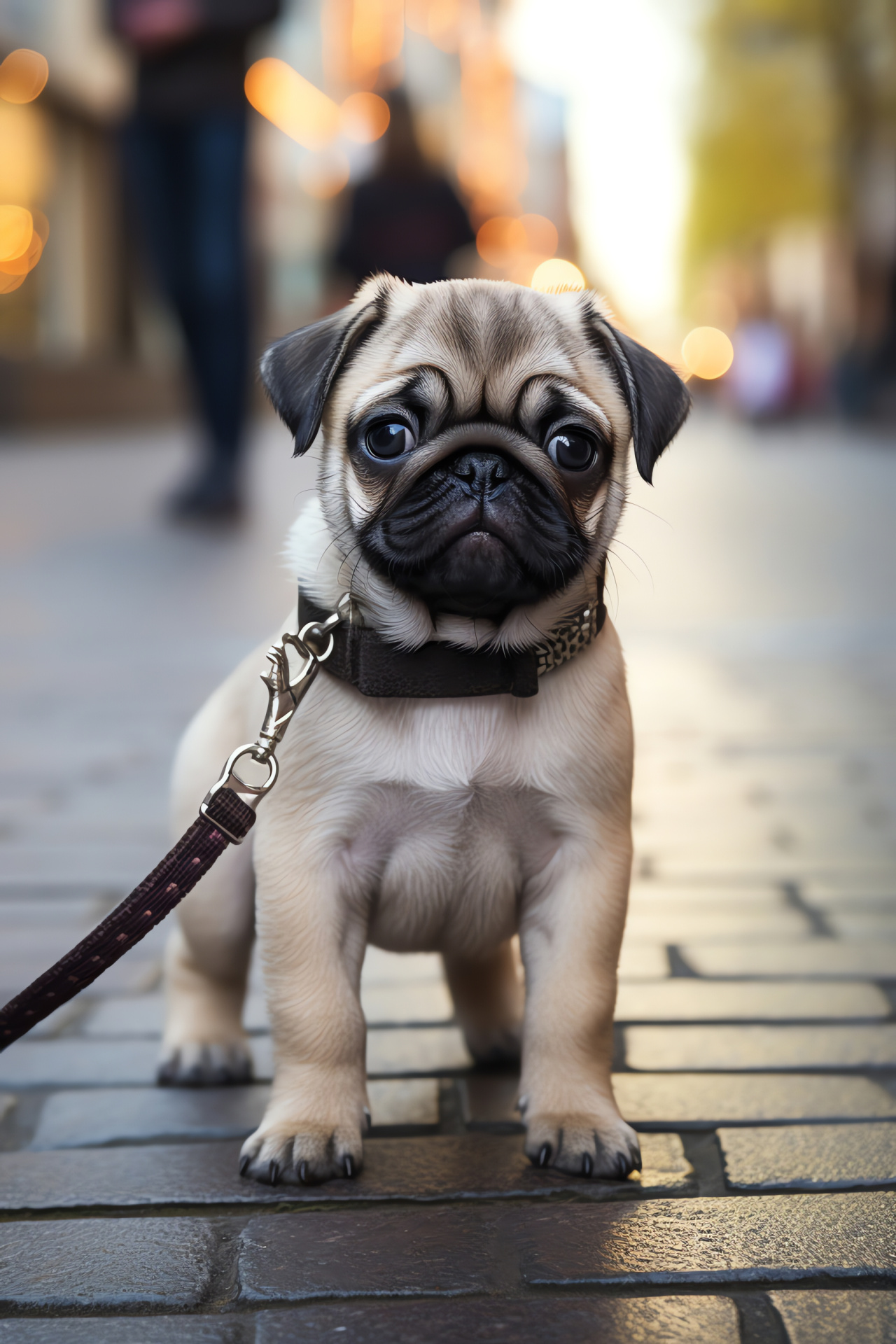 Youthful Pug, poignant gaze, folded wrinkles, noble silver fur, characterful expression, HD Phone Wallpaper