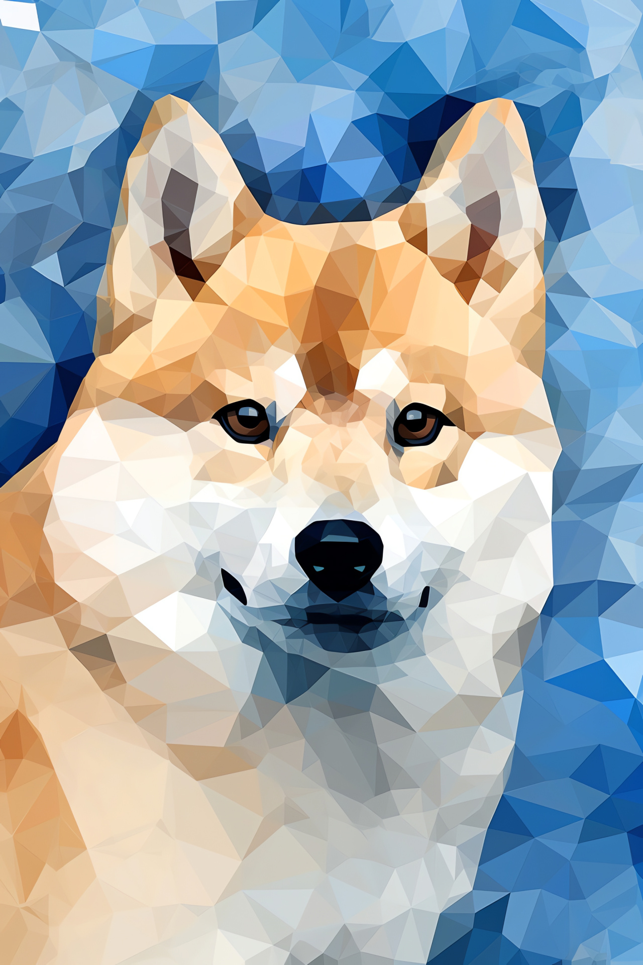 Shiba Inu, canid companion, artful backdrop, animal expression, Asian descent, HD Phone Wallpaper