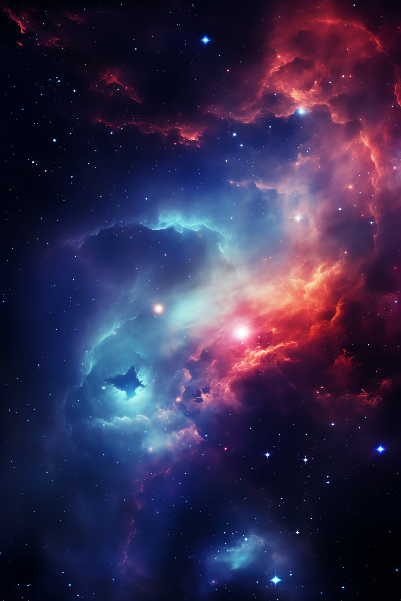 Astronomical expanse, Interstellar medium, Vast cosmic field, Galaxy sparkle, Space spectrum, HD Phone Wallpaper