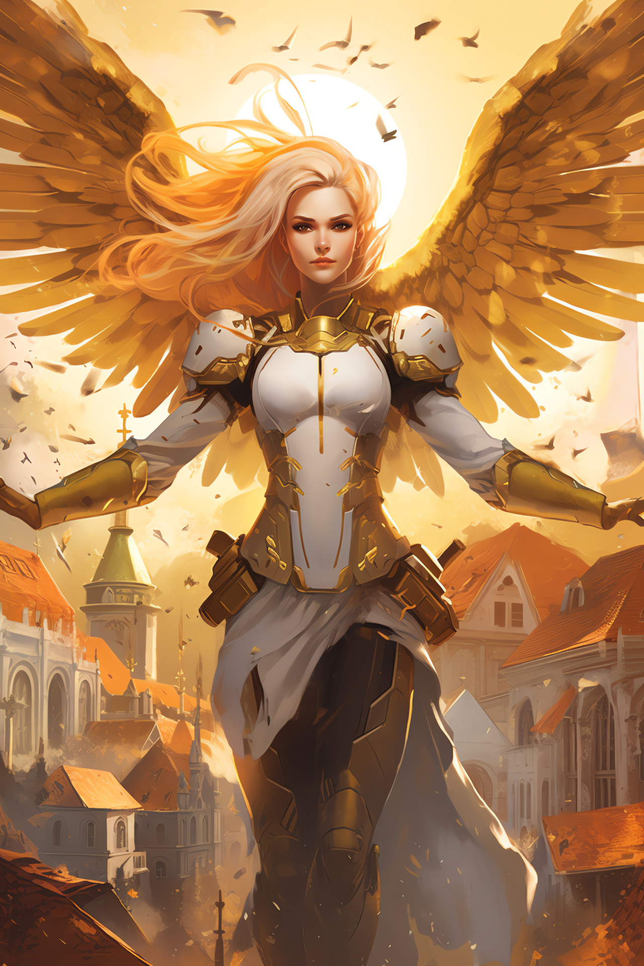 Overwatch heroine, Mercy, Swiss medic, Aerial maneuver, Healing guardian, HD Phone Wallpaper