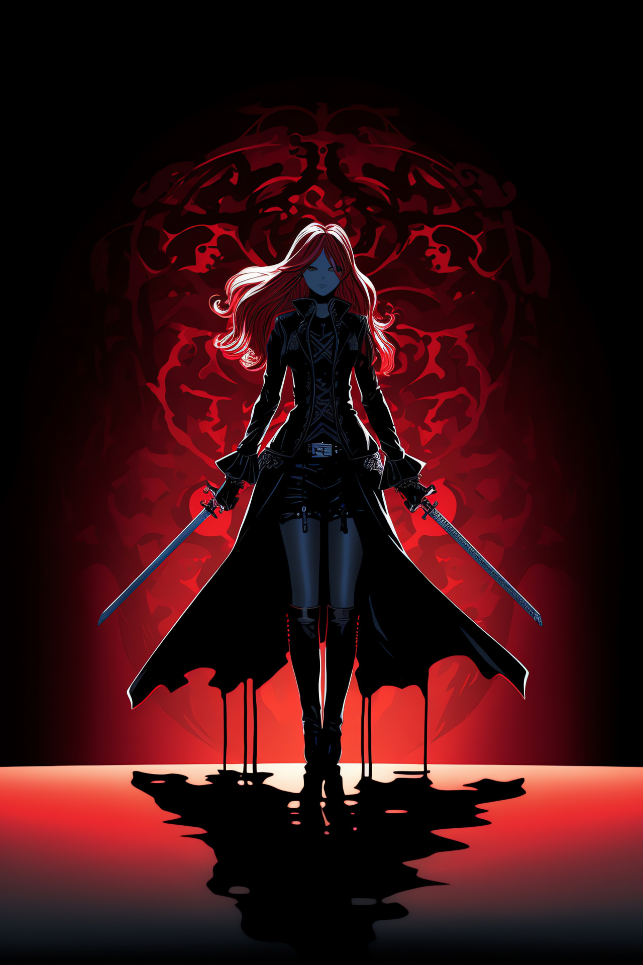 Persona 4 HD, Mitsuru Kirijo, Scarlet gaze, Platinum locks, Majestic stance, HD Phone Image