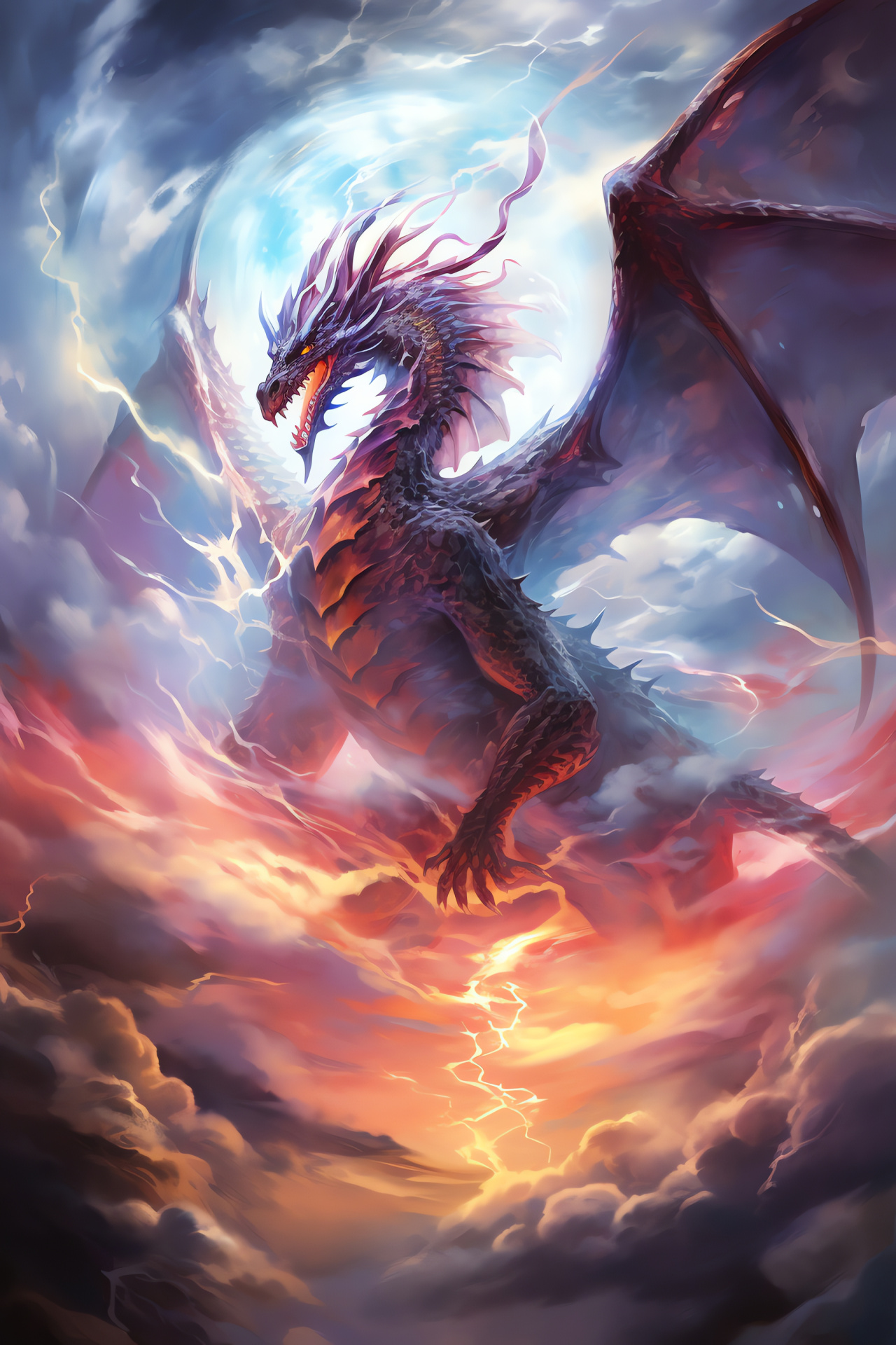 Ugin apparition, Majestic drake, Spirit Dragon aura, Cosmic eddy, MTG grandeur, HD Phone Image