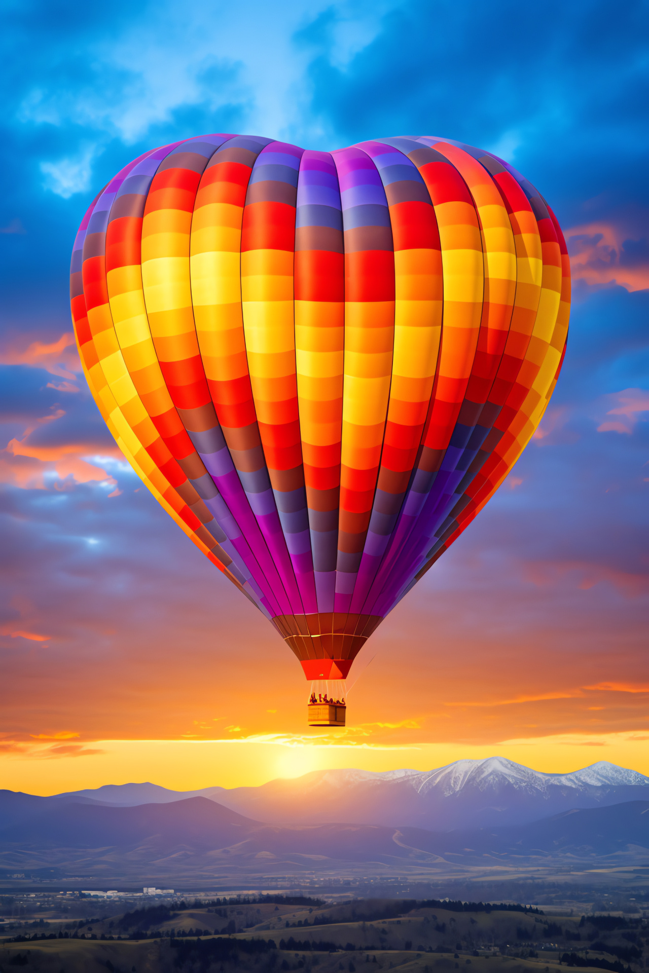 Adoration balloon ride, aerial excursion, romance sail, pallet of sky, love journey, HD Phone Image