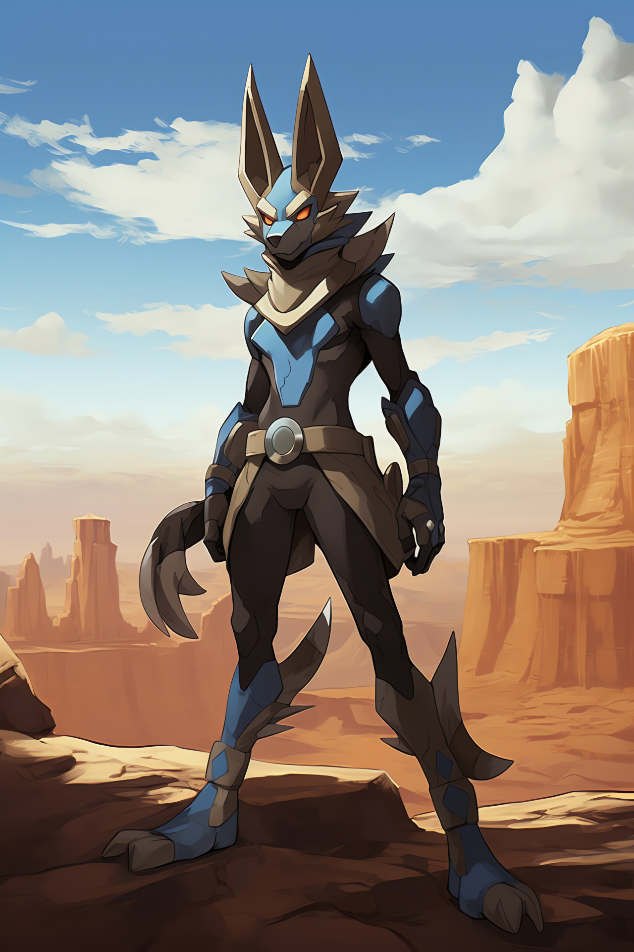 Lucario, Role-playing game, Aura guardian, Fictional setting, High precipice, HD Phone Wallpaper