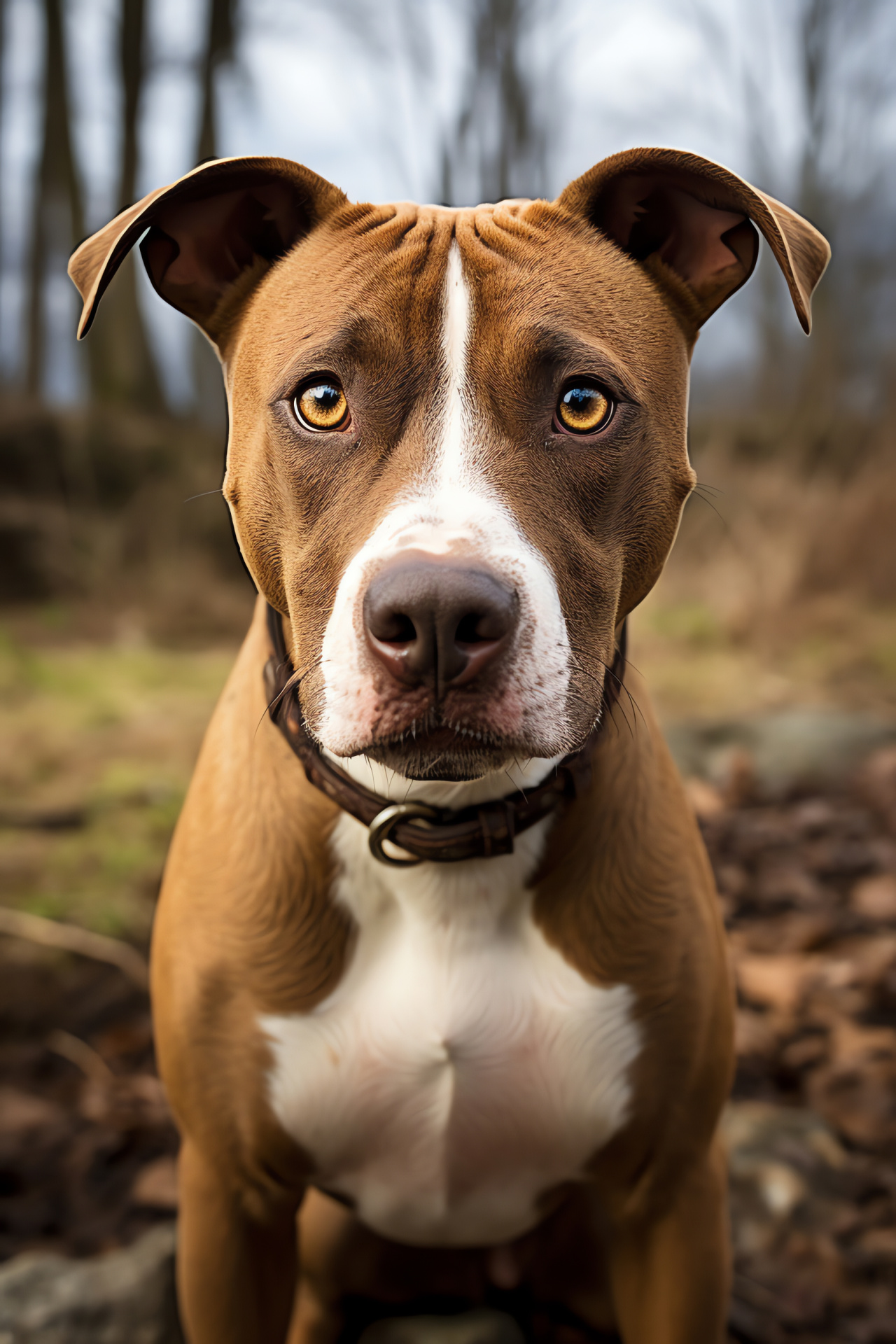 Pit Bull dog, Brindle markings, Domesticated guardian, Pet loyalty, Homestead defender, HD Phone Wallpaper