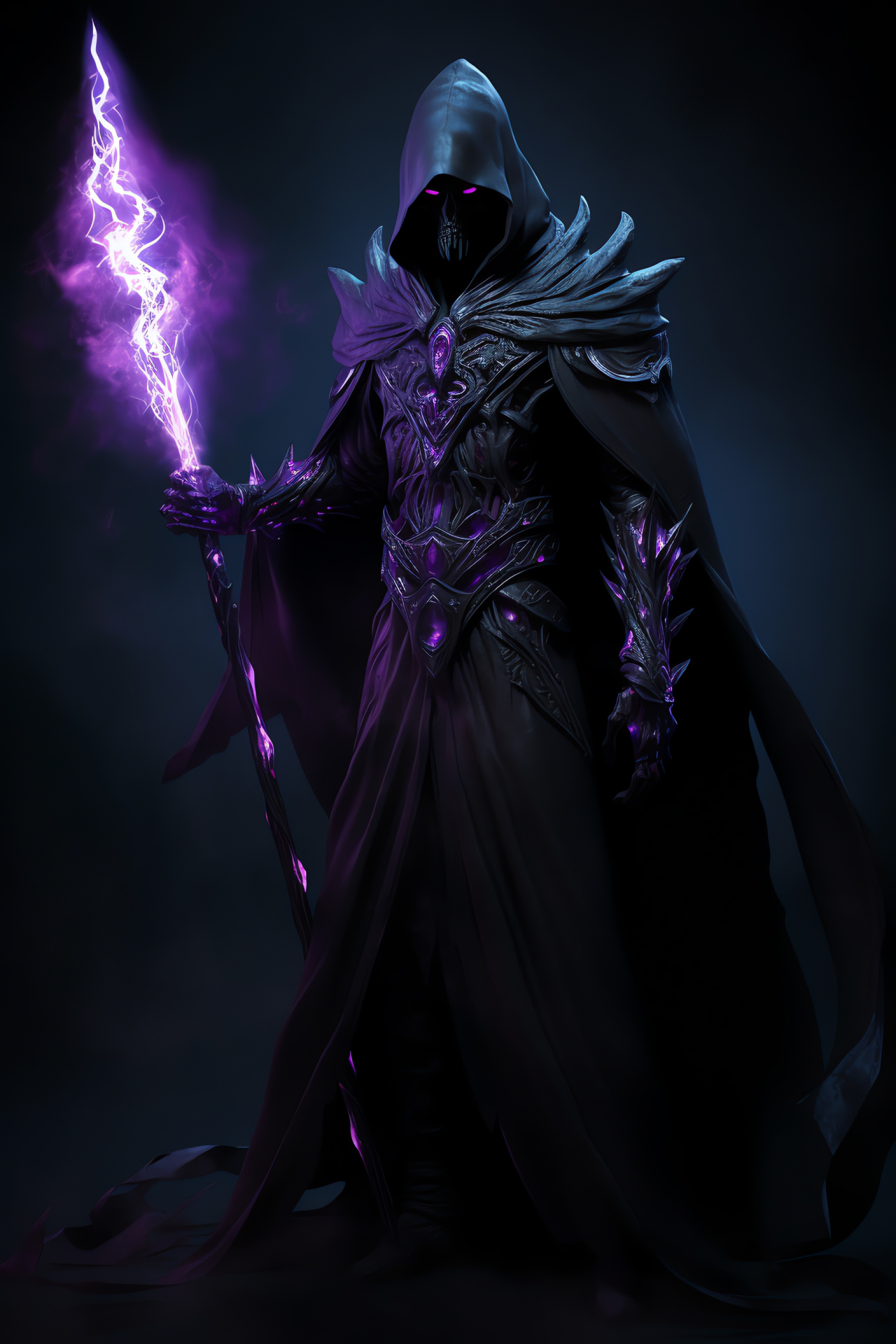 Sorcerer Xanthus, Game warlock, Olive gaze magic, Frayed clothing, Obsidian wizardry rod, HD Phone Image