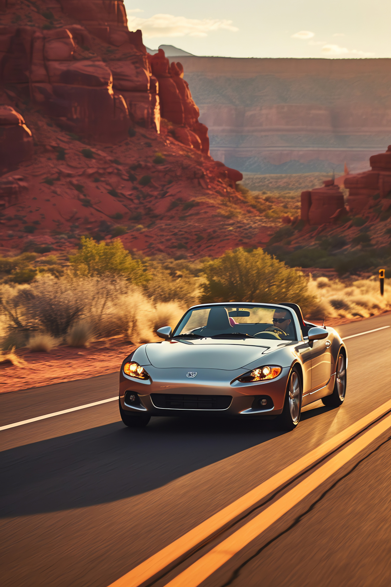 Honda S2000 AP1, Route 66 cross-country, Top down driving, American road trip, Scenic byways, HD Phone Wallpaper