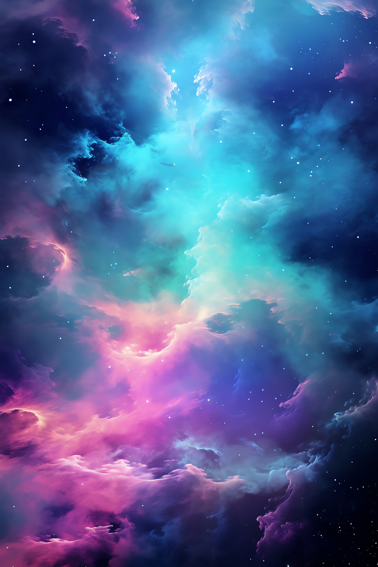 Nebula light dance, Vibrant astronomical hues, Space color spectrum, Celestial lights display, Galactic artistry, HD Phone Wallpaper