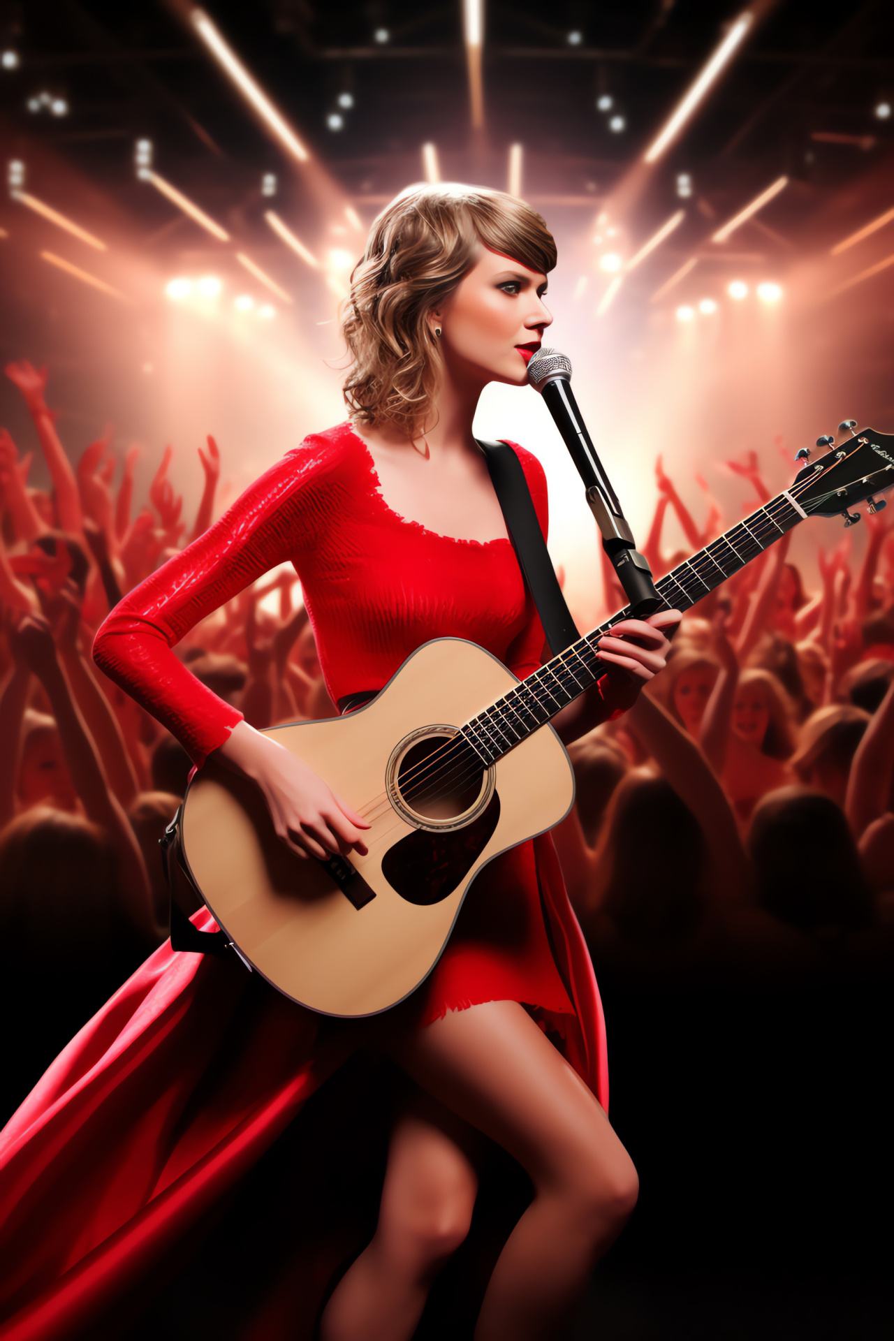 Taylor Swift, Singer-songwriter era, Country pop star, Stage performer, Acoustic music, HD Phone Image