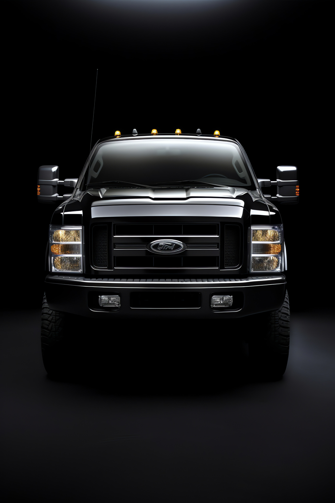 Powerstroke engine, variance proficiency, elevated angle, noir backdrop, enigmatic aura, HD Phone Wallpaper