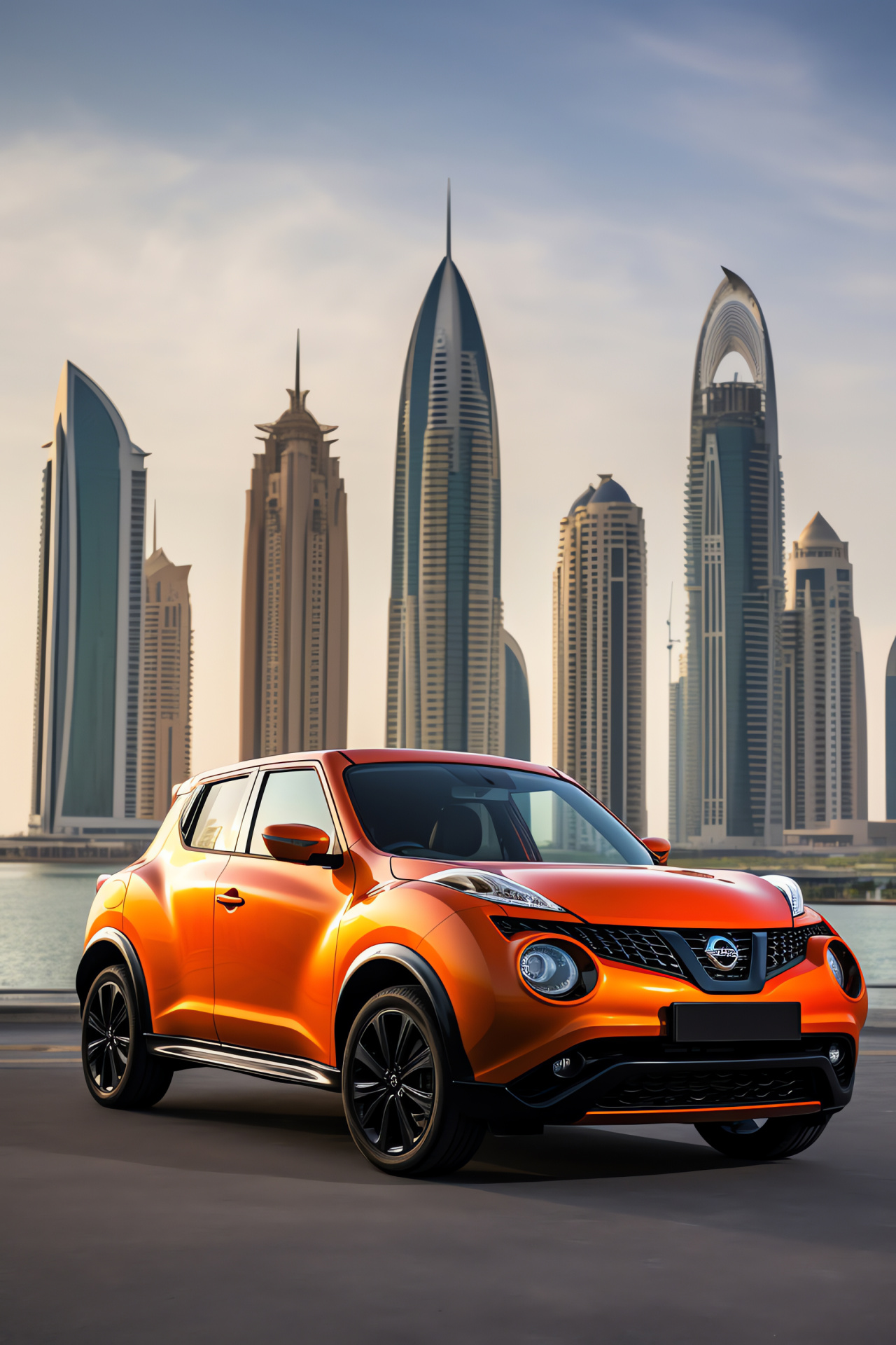 Nismo Juke-R, Performance vehicle, Middle East, High gloss finish, Skyscraper, HD Phone Wallpaper