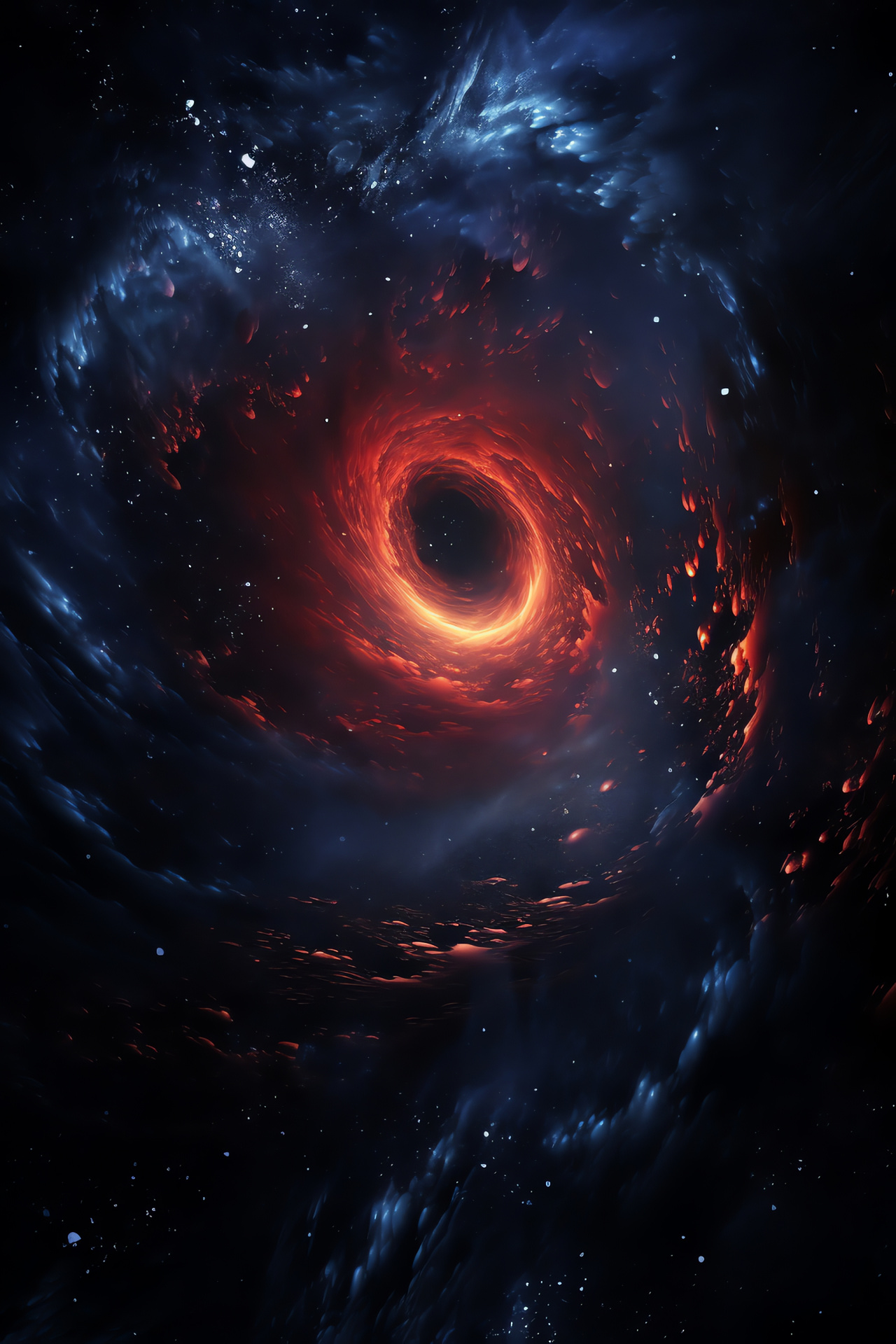 Gravitational collapse, Celestial event, Stellar view, Supermassive core, Space enigma, HD Phone Wallpaper