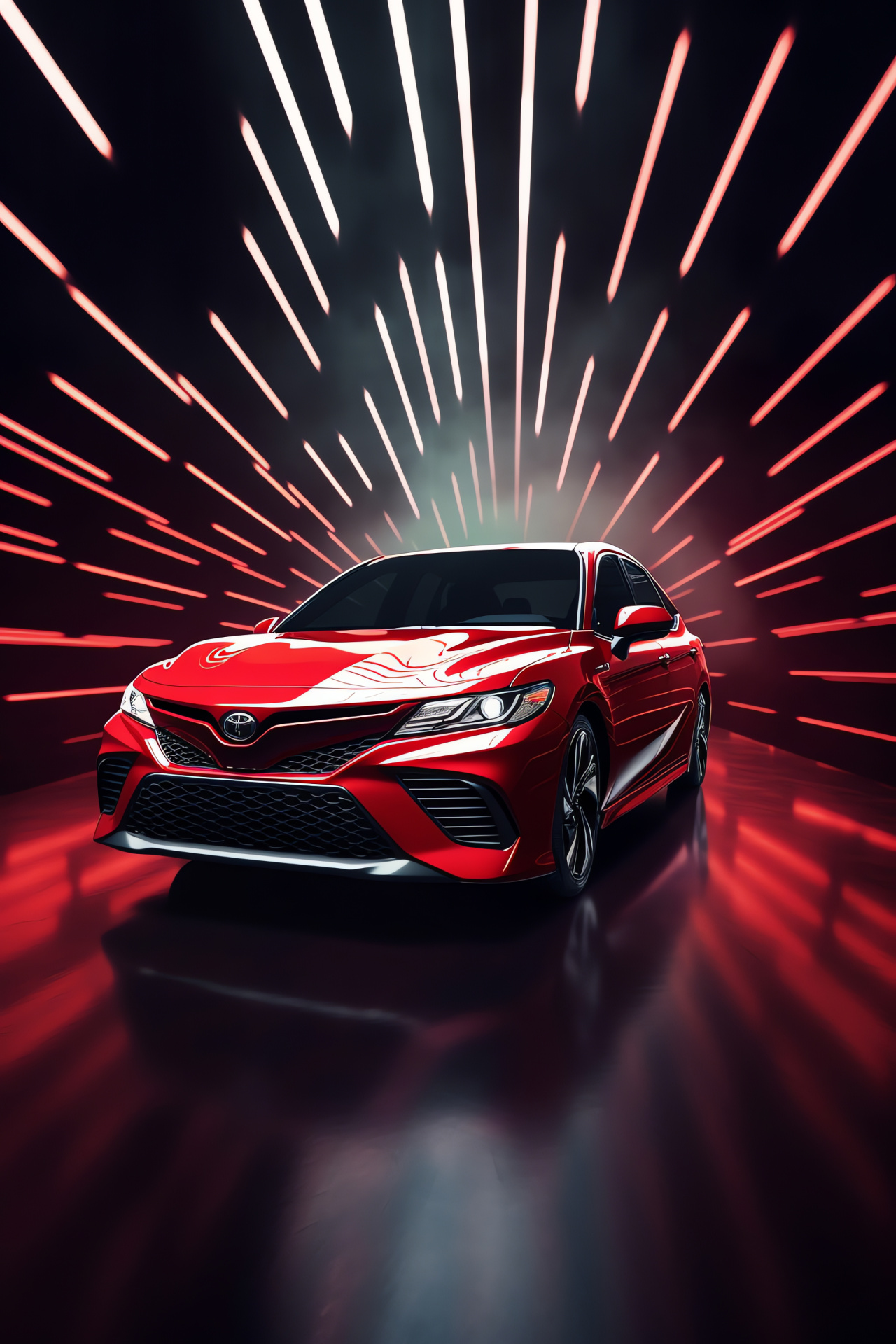 TRD styling, Toyota Camry sports sedan, vibrant appearance, dynamic lines, performance-focused design, HD Phone Image