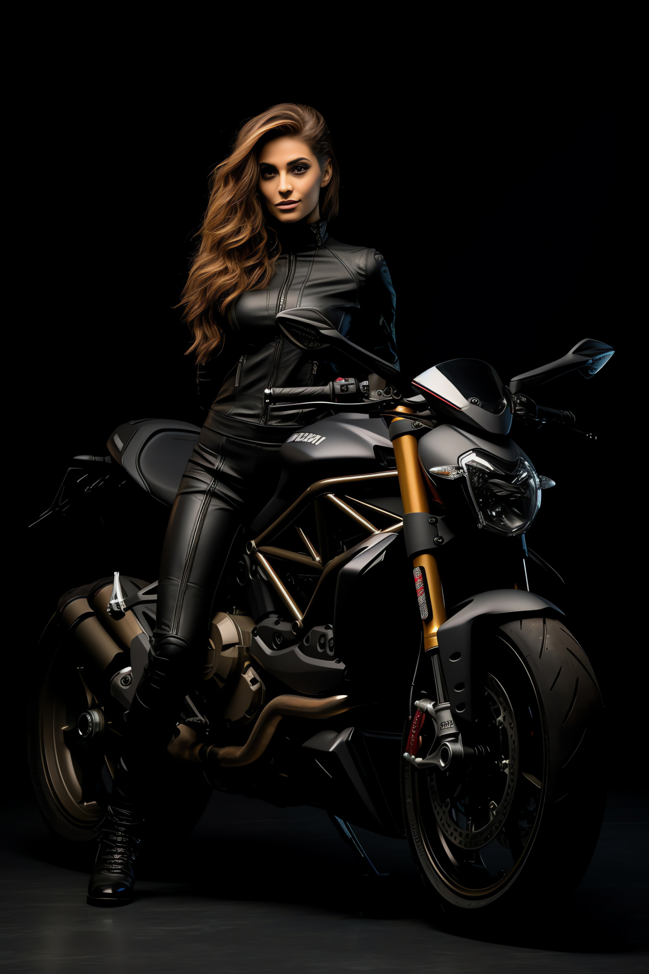 Sportbike Girl, Olivia, Ducati Monster 821, Motorcycle enthusiast, Sleek machinery, HD Phone Image