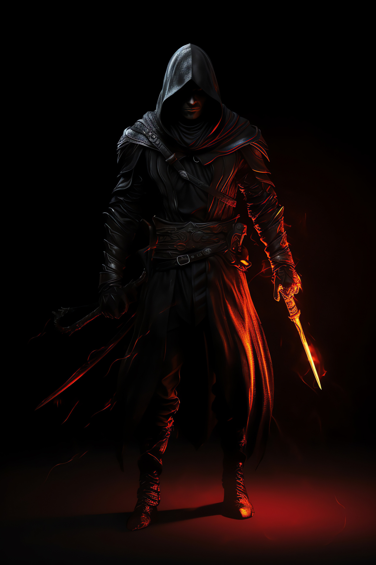 Path of Exile Assassin class, Stealth RPG persona, Ominous red gaze, Covert stance, Nighttime rogue outfit, HD Phone Wallpaper