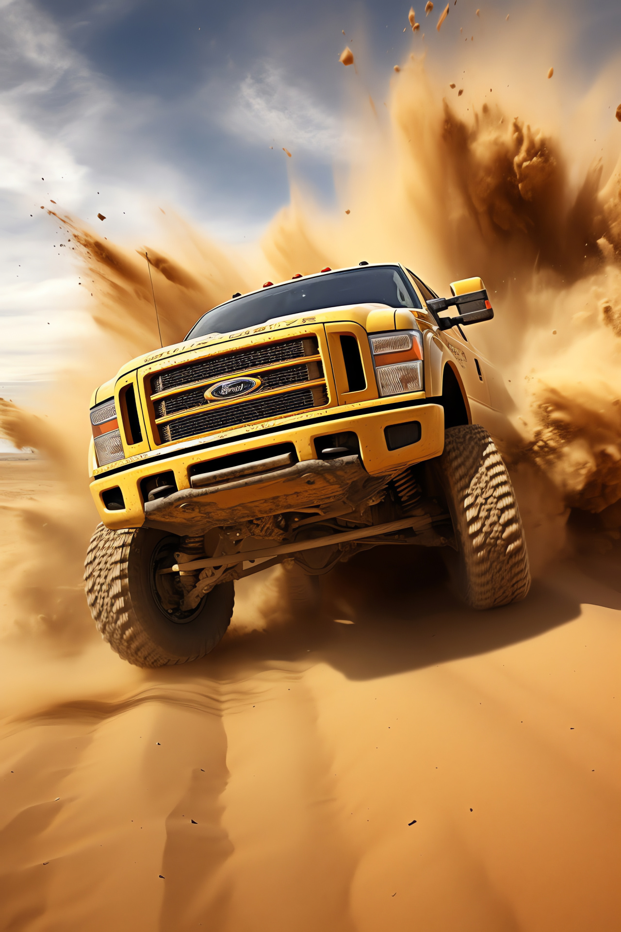 Powerstroke vehicle, All-terrain capability, Desert agility, Adventure-ready design, Robust construction, HD Phone Image