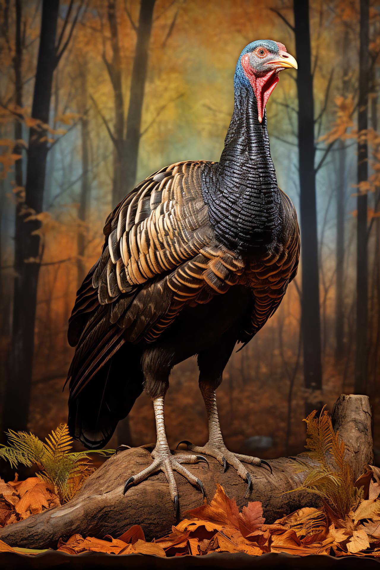 Turkey in the wild, Avian species, Plumage detail, Thanksgiving icon, Ornithology interest, HD Phone Wallpaper