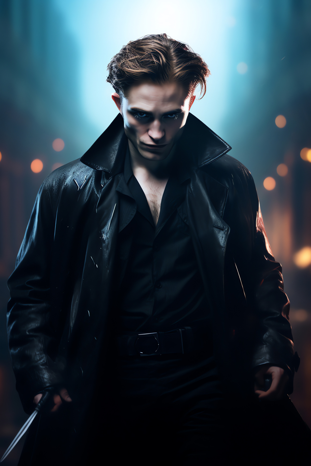 Robert Pattinson, film actor, DC Comics hero, leather costume, famous film characters, HD Phone Image