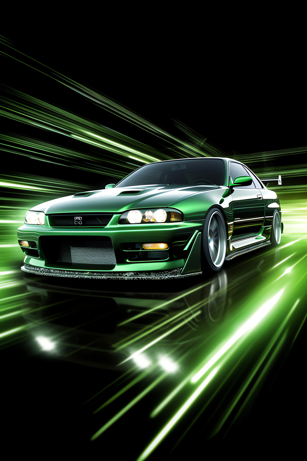 Nissan Skyline R33 GTR, Japanese coupe, Performance vehicle, Track-ready design, Drifting culture, HD Phone Image