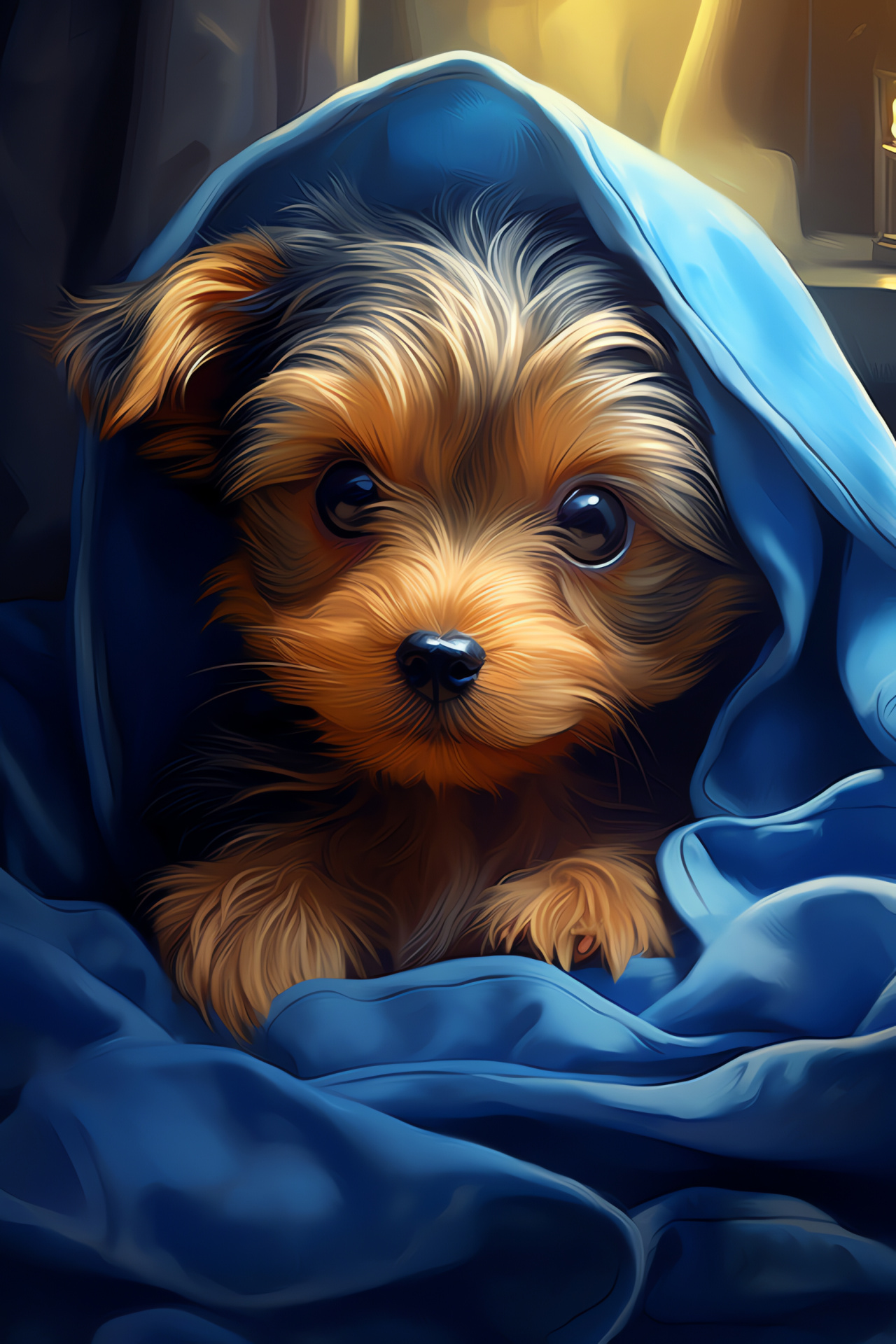 Yorkshire Terrier puppy, toy dog breed, companion pets, small stature, silky textured coat, HD Phone Image