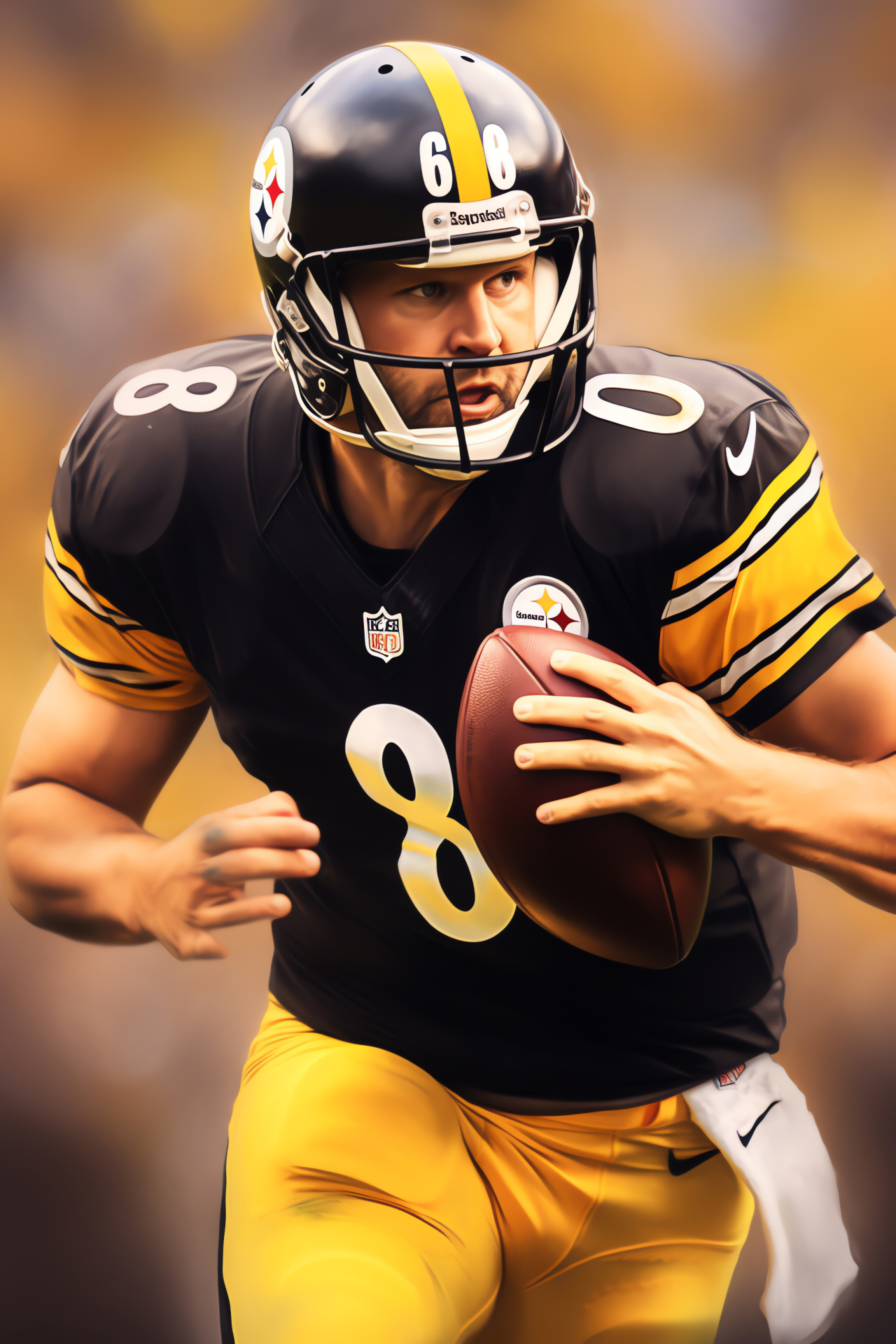 Pittsburgh Steelers, Ben Roethlisberger, offensive leader, pass completion, gridiron action, HD Phone Wallpaper