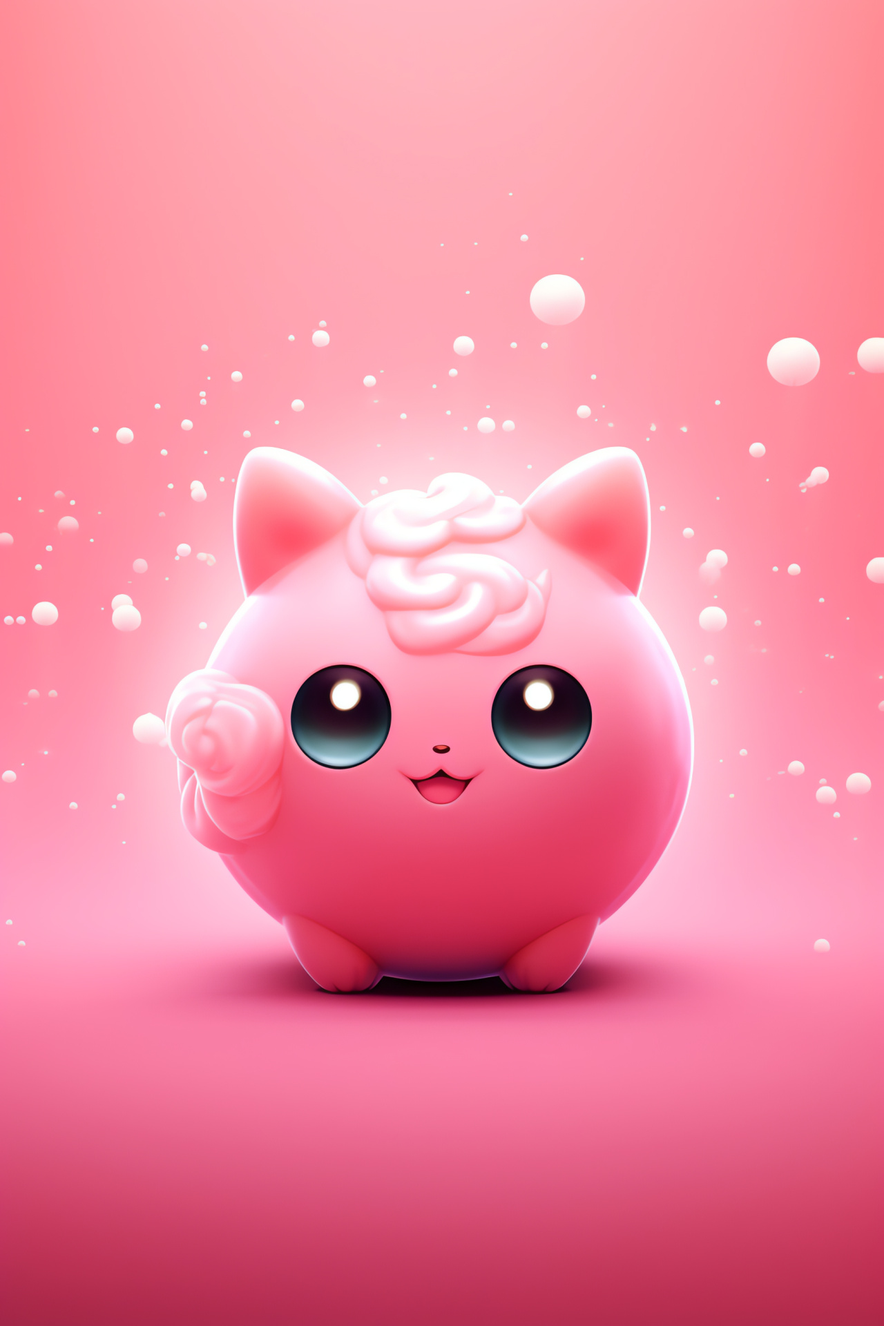 Pokemon Jigglypuff, charming fae, light-hearted genus, fluffy coat, large aqua optics, HD Phone Image