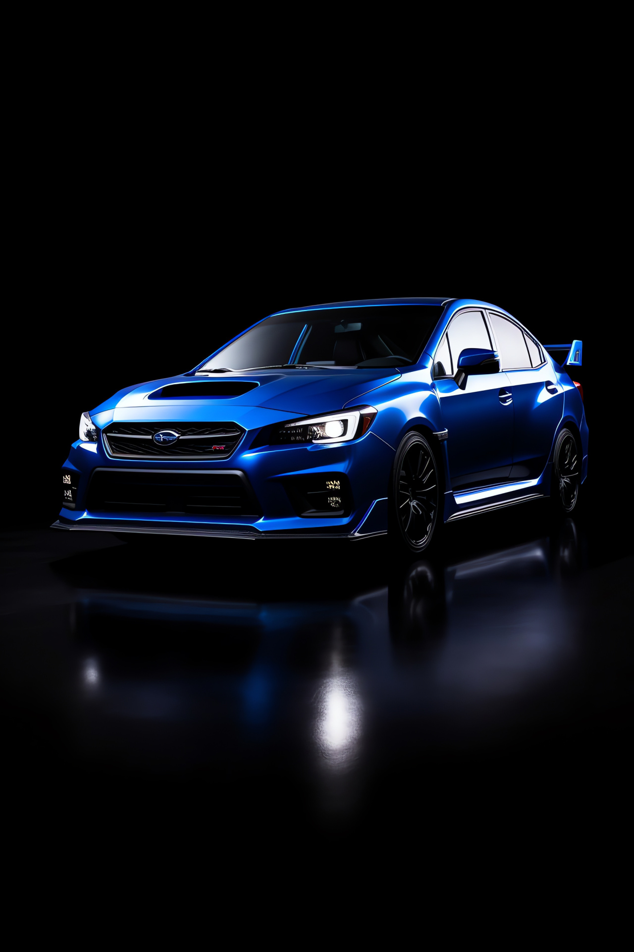 Subaru WRX STI 2022, aesthetic modern design, eye-catching electric blue, top-tier automotive engineering, sporty edge, HD Phone Image